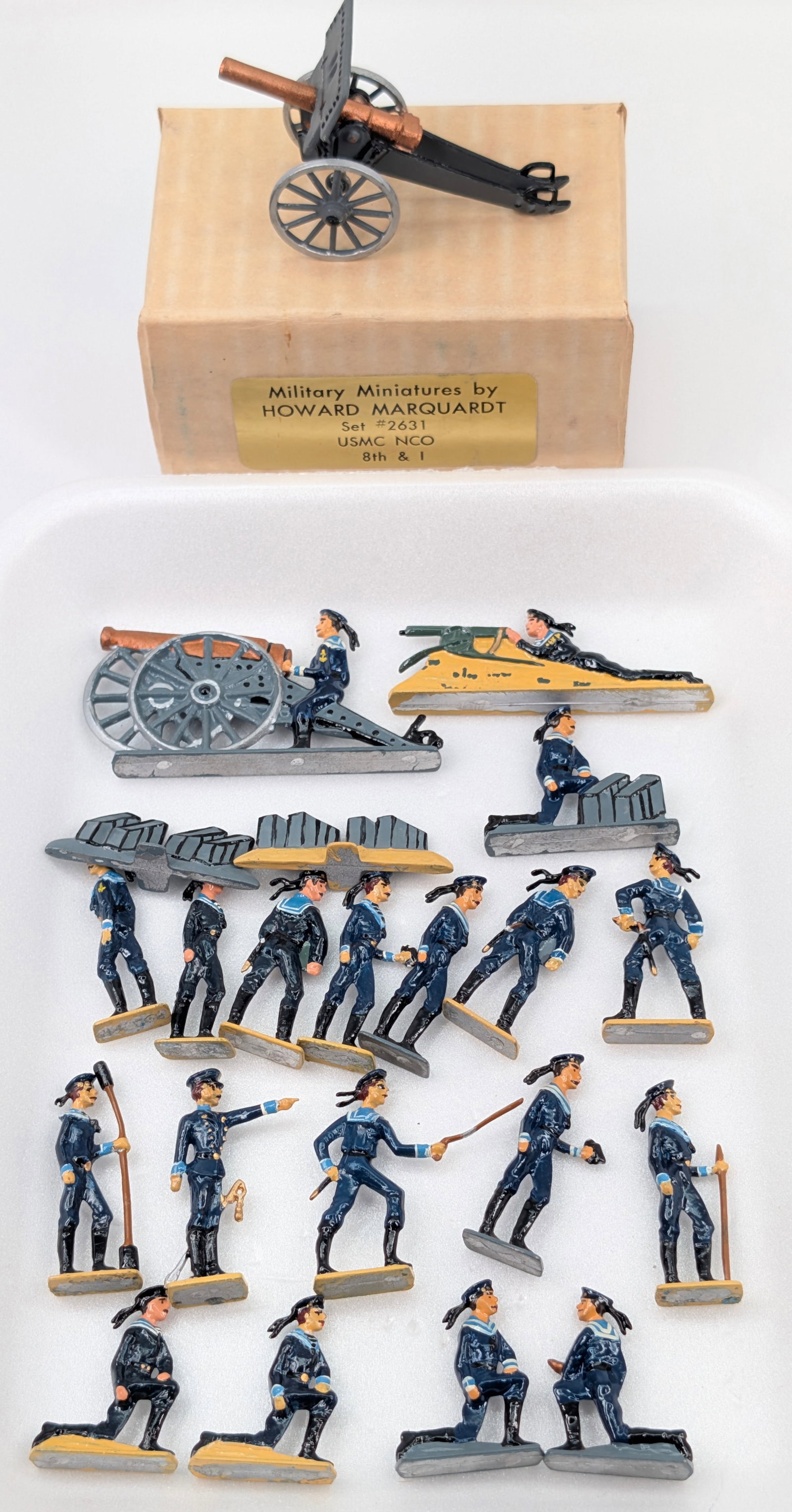 MILITARY MINIATURES BY HOWARD MARQUARDT: ALL REMAIN IN GOOD CONDITION, SHOWING SOME LIGHT TYPICAL WEAR.