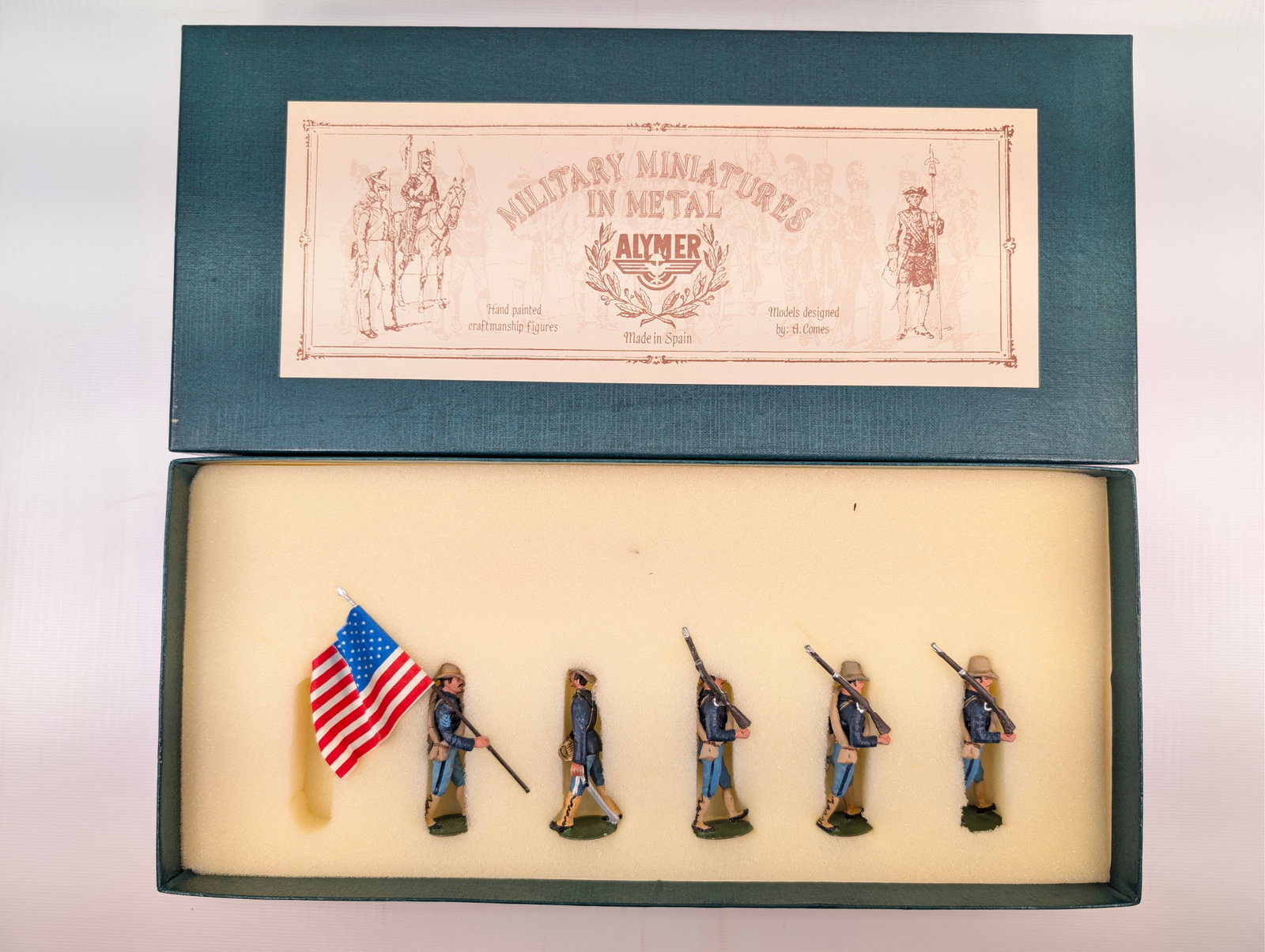 ALYMER US ARMY SPANISH AMERICAN WAR: ALL REMAIN IN GOOD CONDITION, SHOWING SOME LIGHT TYPICAL WEAR.
