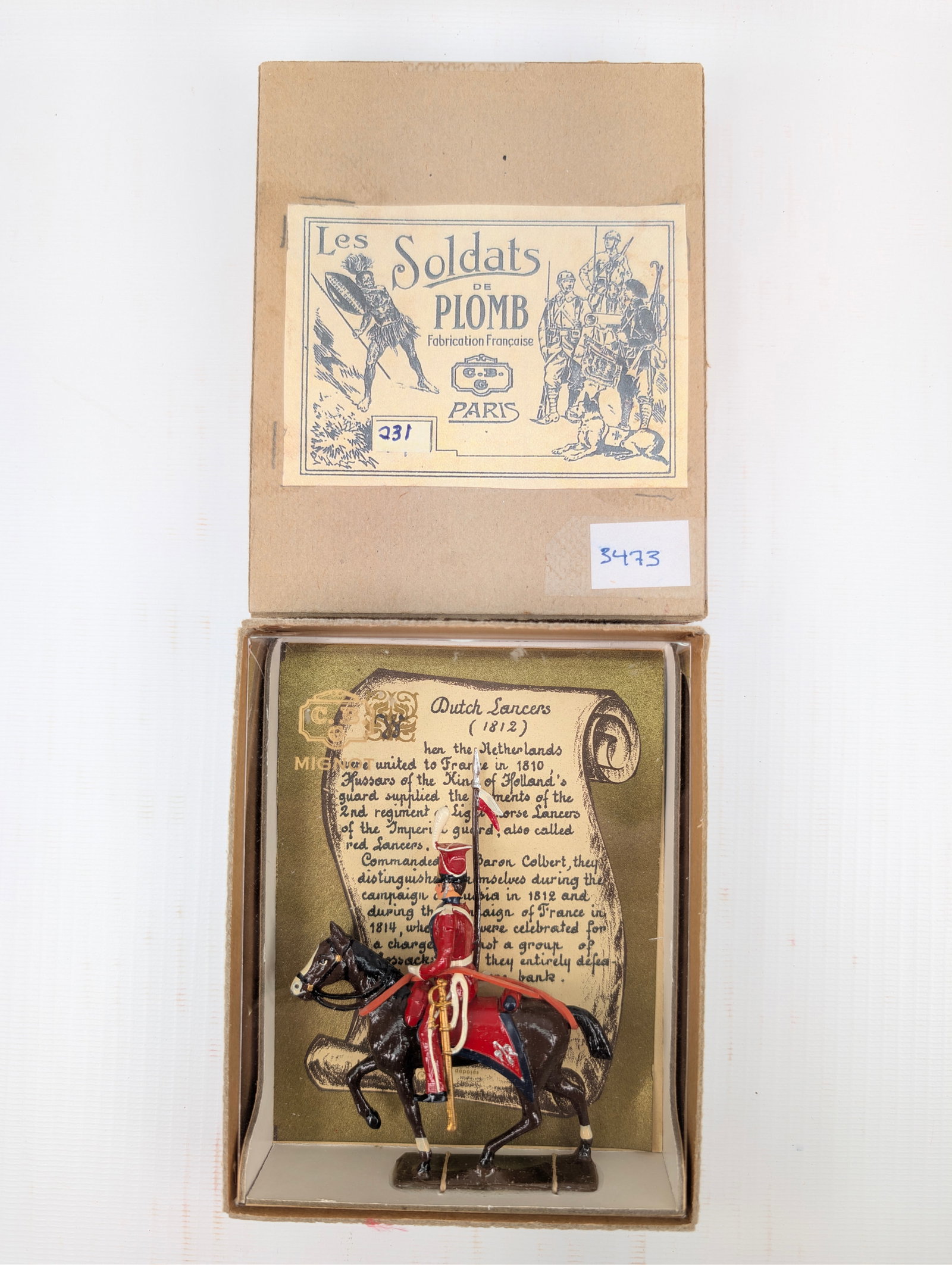 C.B.G. MIGNOT DUTCH LANCER W/ BOX: REMAINS IN VERY GOOD CONDITION WITH BOX.