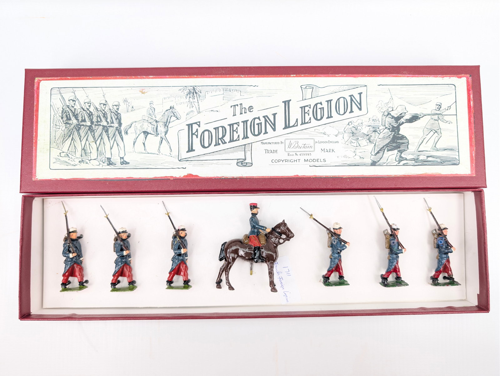 VINTAGE BRITAIN FRENCH FOREIGN LEGION: ALL REMAIN IN GOOD CONDITION, SHOWING SOME TYPICAL WEAR. CUSTOM BOX.