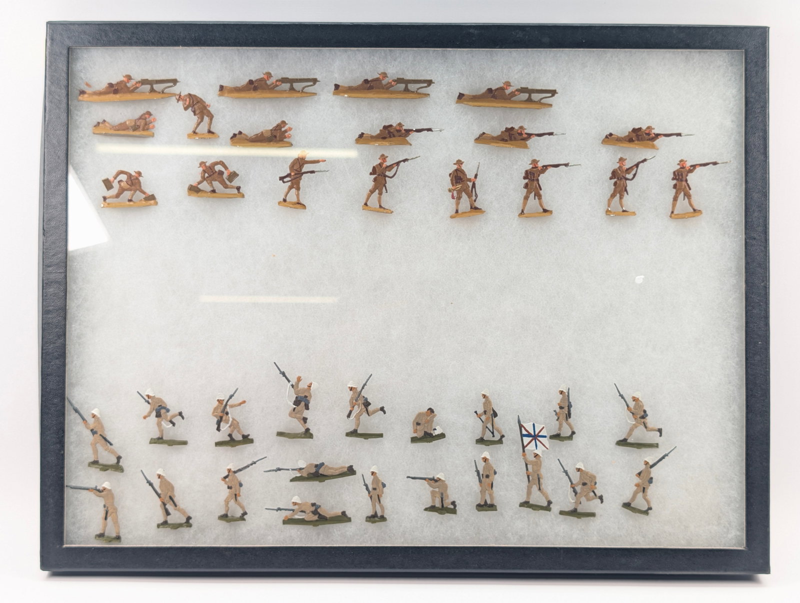 ASSORTED LOT OF GERMAN FLAT LEAD FIGURES W/ RIKER MOUNT (1 of 8)