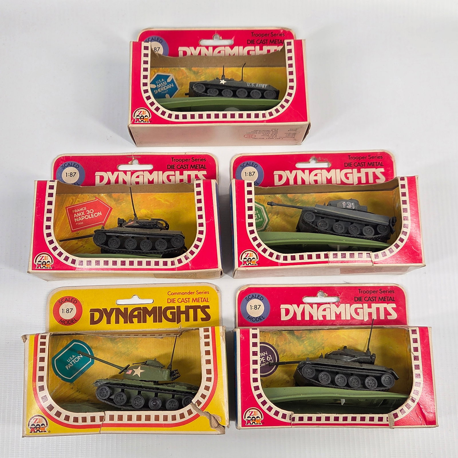 6) ZEE TOYS 1/87 SCALE DYNAMIGHTS TANKS (1 of 6)
