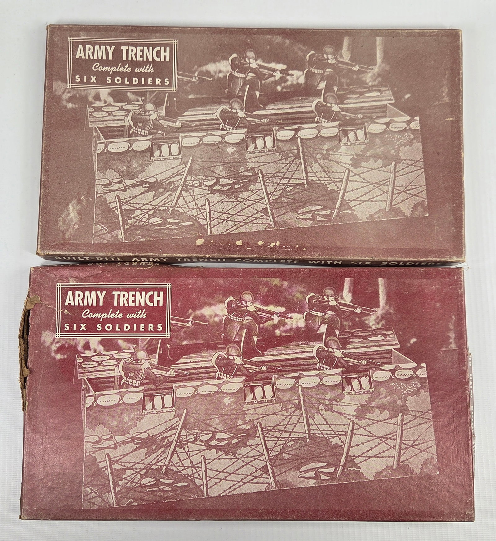 2) VINTAGE BUILT-RITE ARMY TRENCH SETS (1 of 5)