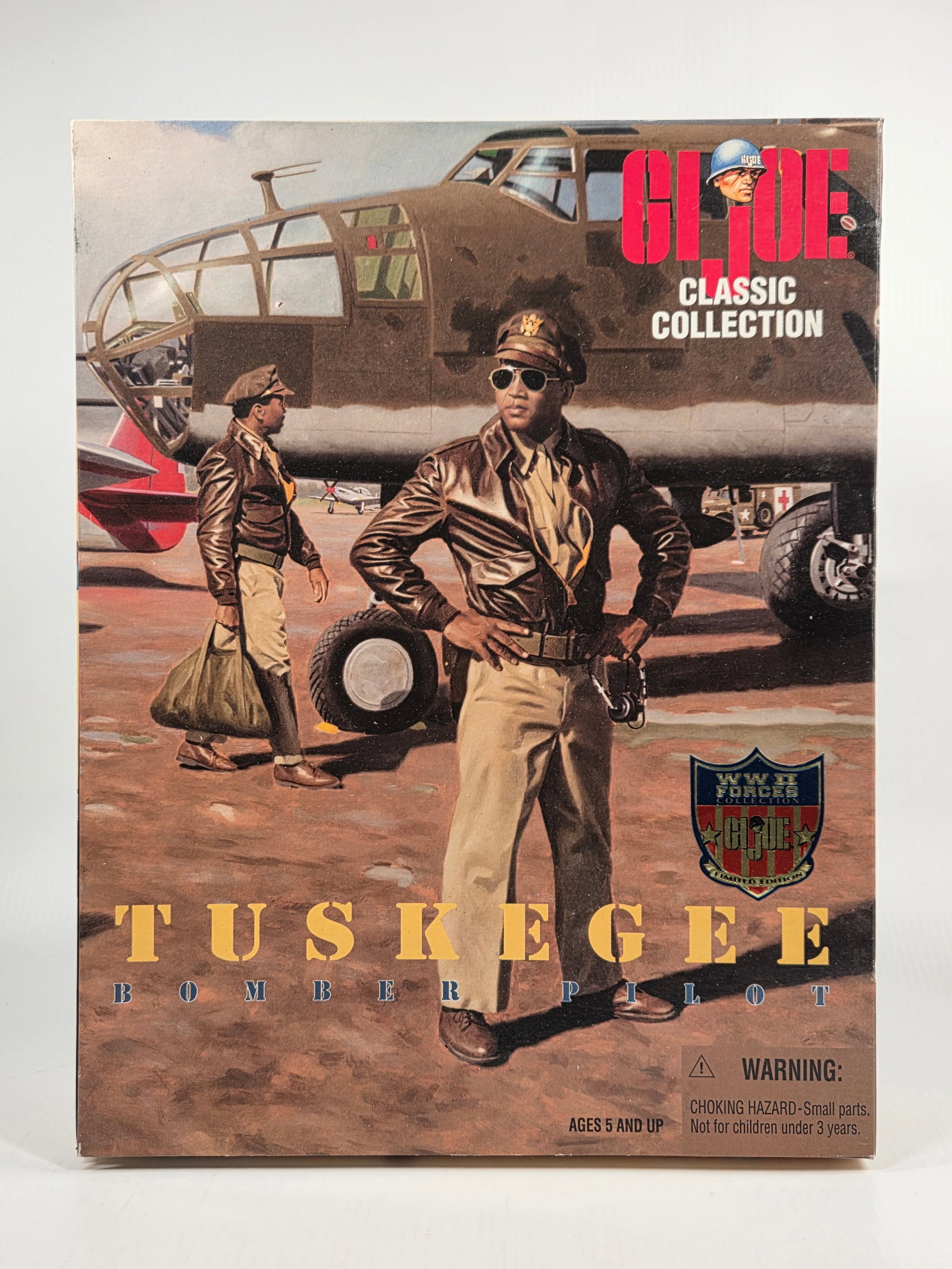 GI JOE CLASSIC COLLECTION TUSKEGEE BOMBER PILOT NIB: REMAINS NEW IN BOX.