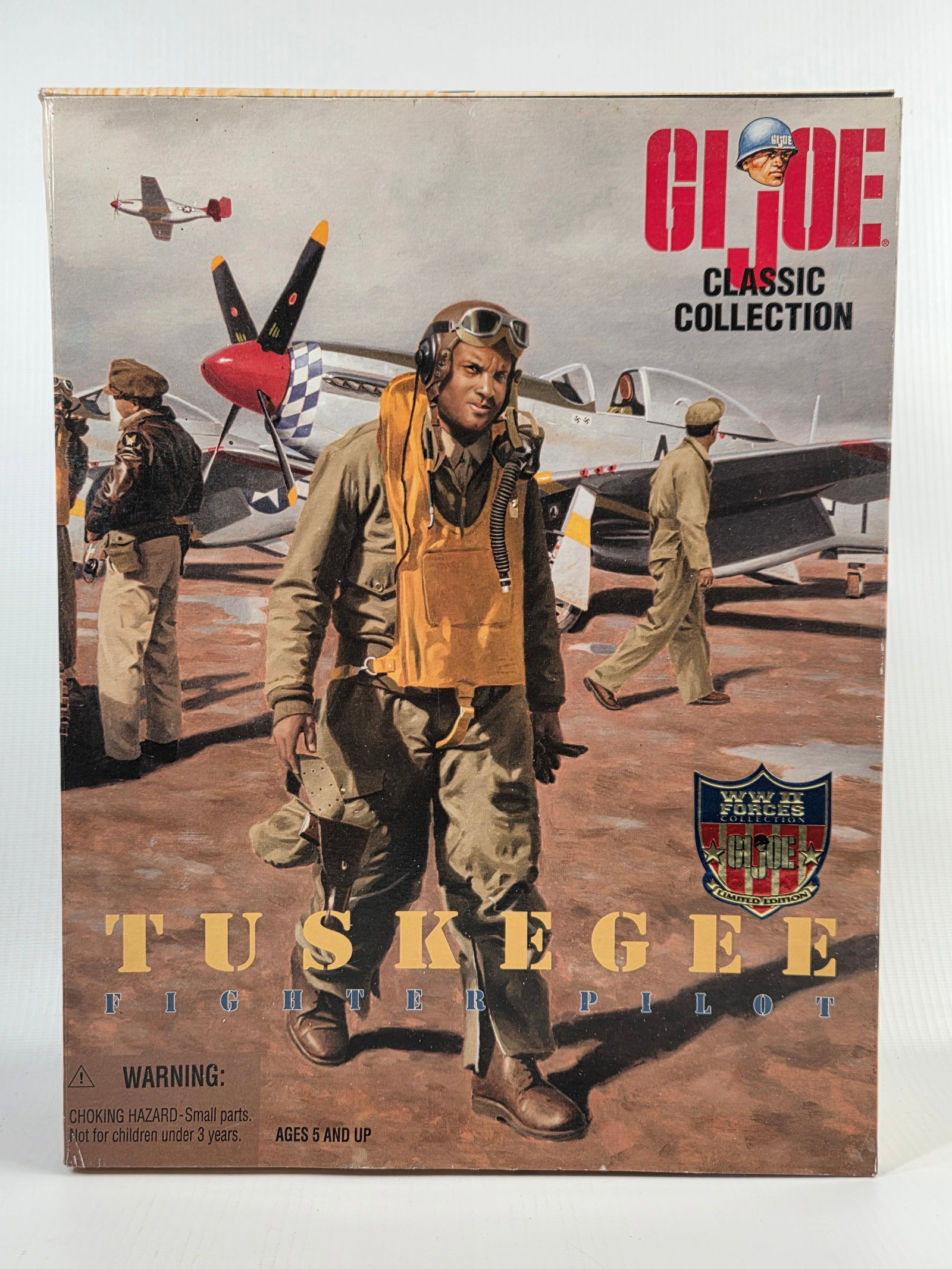 GI JOE CLASSIC COLLECTION TUSKEGEE FIGHTER PILOT NIB: REMAINS NEW IN BOX.