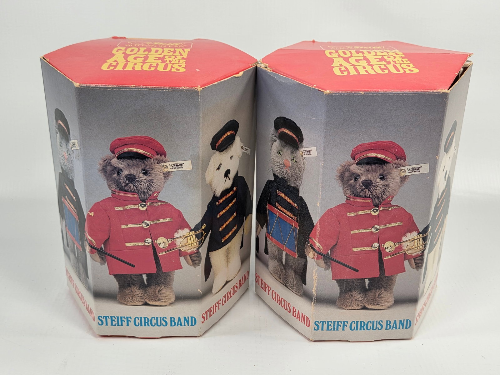 STEIFF CIRCUS BAND ALLIGATOR & LION W/ BOX (1 of 7)