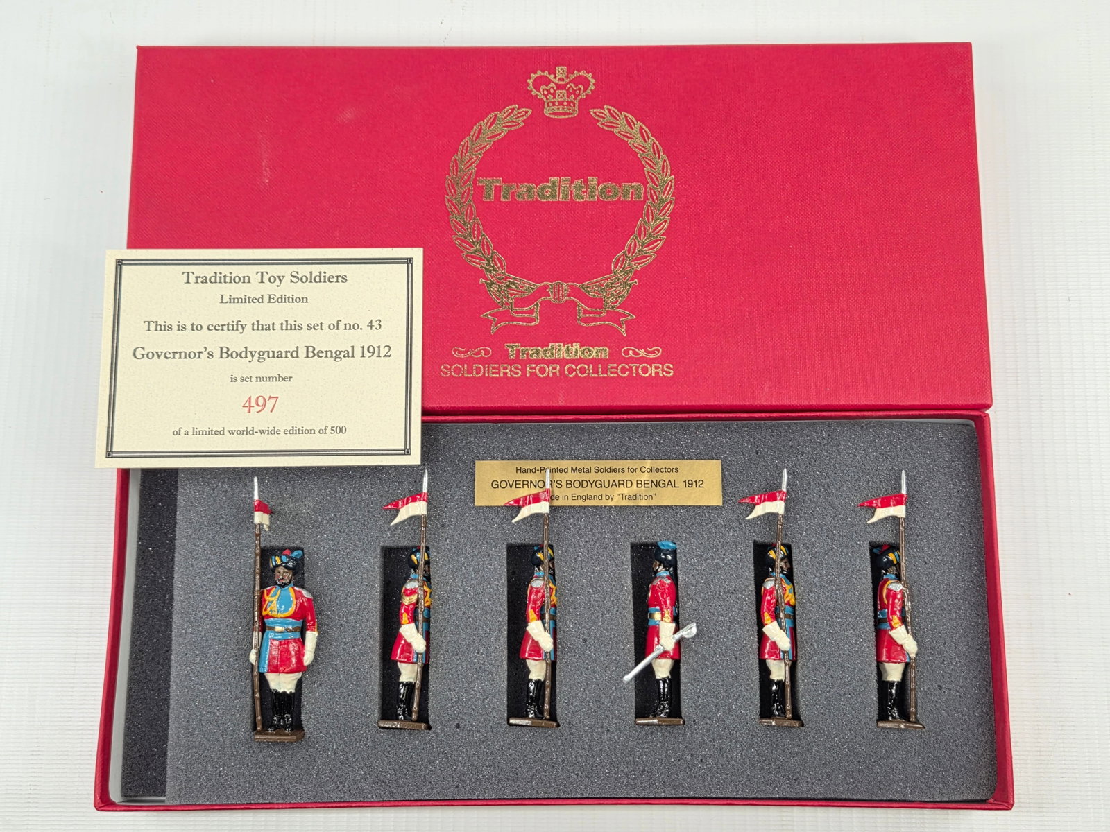 TRADITION SET NO. 43 GOVERNOR'S BODYGUARD BENGAL: SET REMAINS IN VERY GOOD CONDITION WITH ORIGINAL BOX.