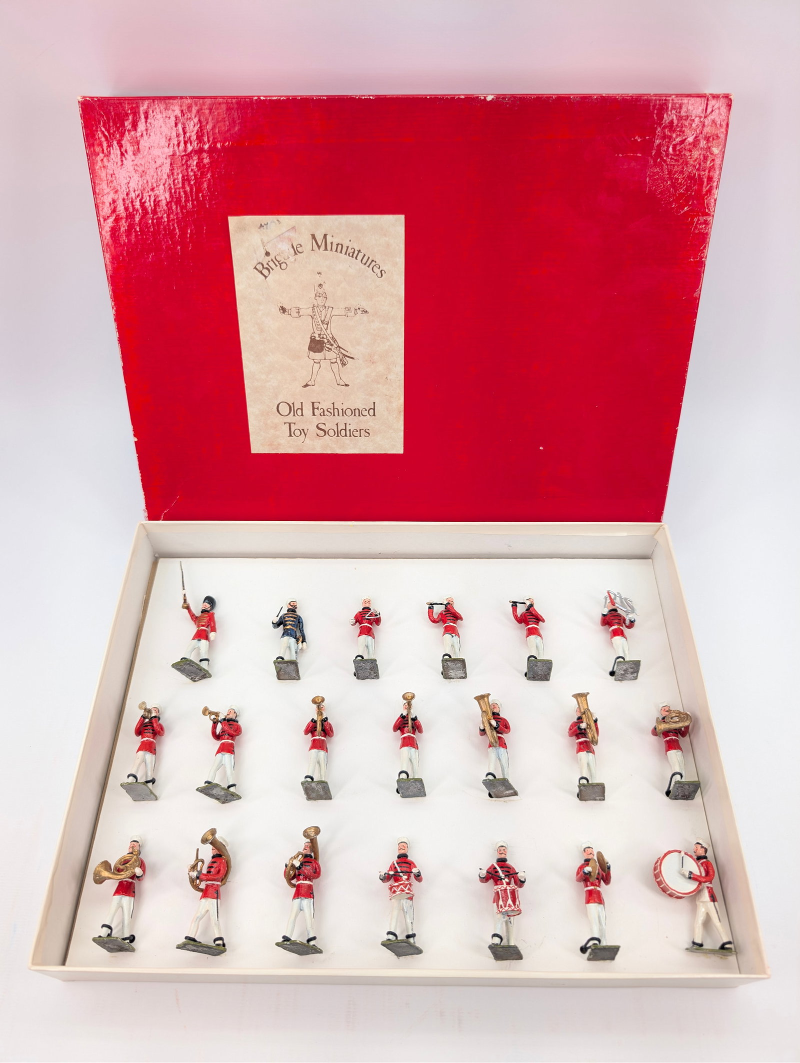 BRIGADE MINIATURES SET NO. 6S EGYPTIAN INFANTRY SUMMER DRESS: SET REMAINS IN GOOD CONDITION, SHOWING SOME LIGHT PAINT WEAR. CUSTOM BOX.