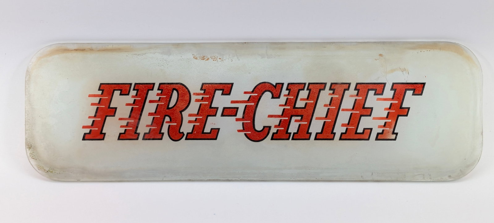 FIRE CHIEF GLASS GAS PUMP SIGN (1 of 5)