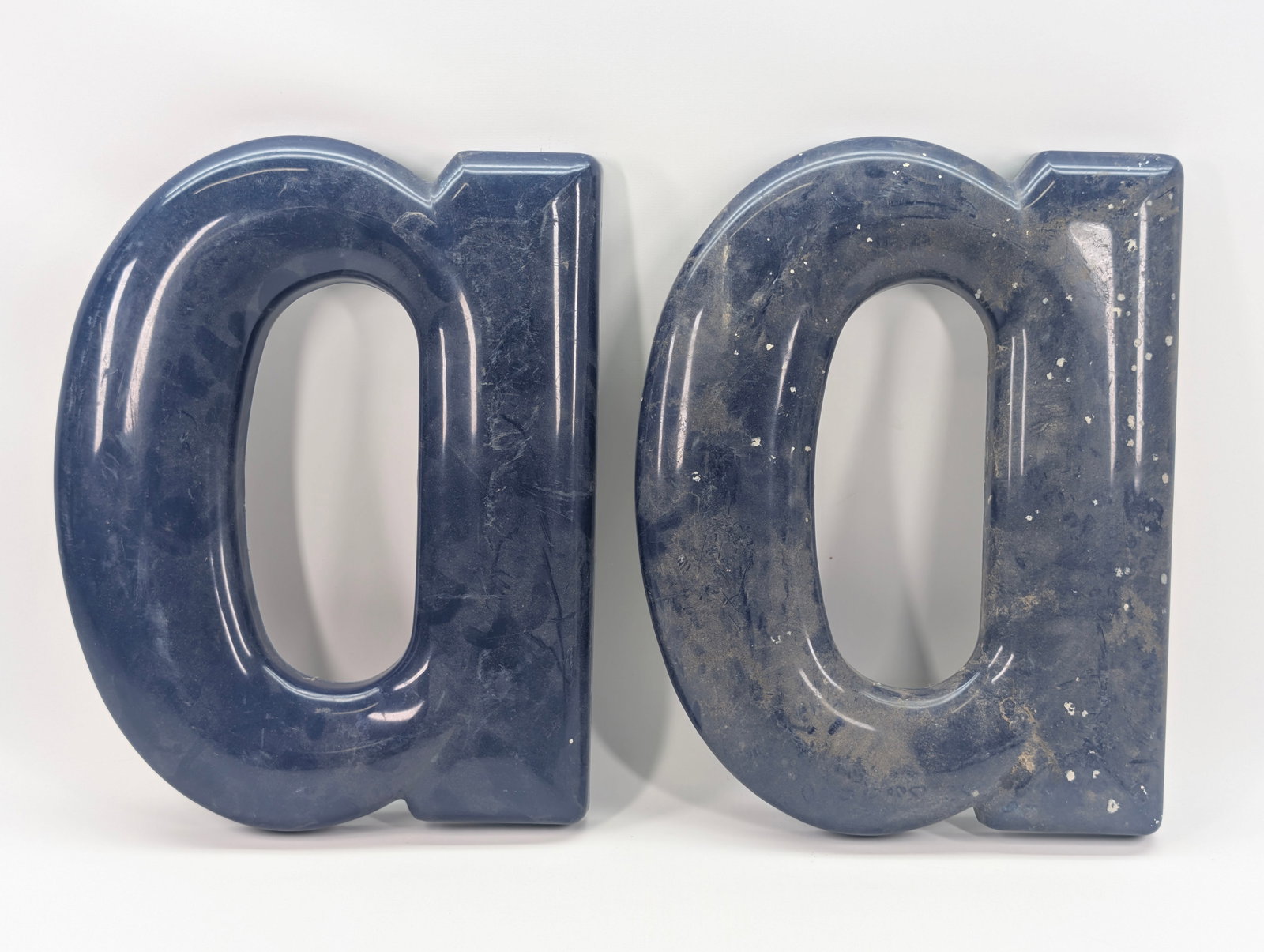 VINTAGE PLASTIC SERVICE STATION LETTERS: ALL REMAIN IN GOOD CONDITION, SHOWING SOME TYPICAL WEAR. ALL DIRTY, NEEDING CLEANED.