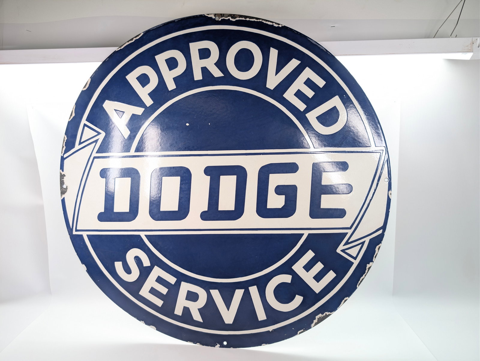 REPRODUCTION 30" DODGE APPROVED PORCELAIN SERVICE SIGN (1 of 5)