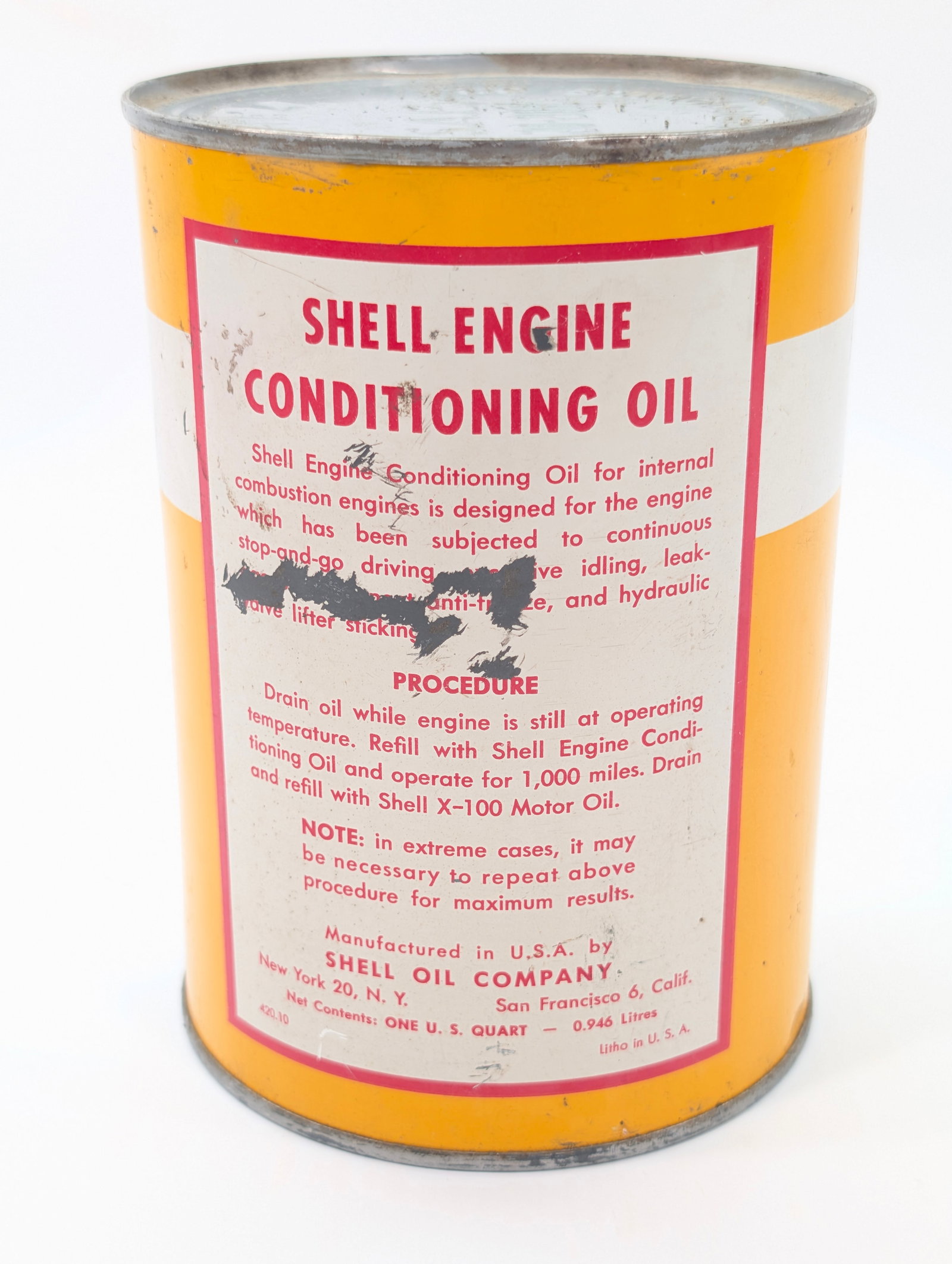 SHELL ENGINE CONDITIONING 1 QUART OIL CAN - 4