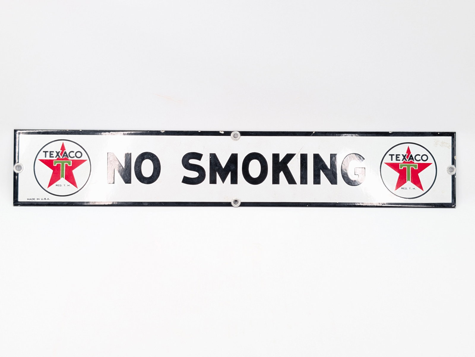 REPRODUCTION TEXACO NO SMOKING PORCELAIN SIGN (1 of 8)