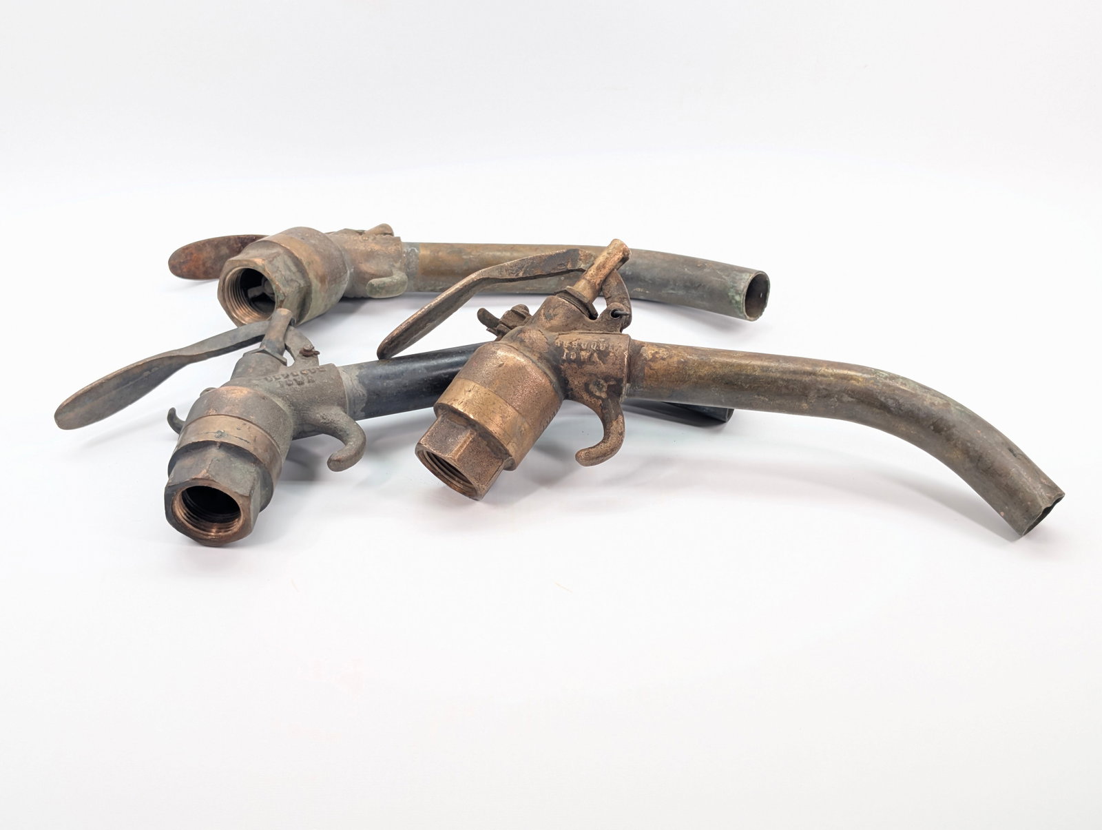 3) ANTIQUE BRASS GAS PUMP NOZZLES (1 of 14)