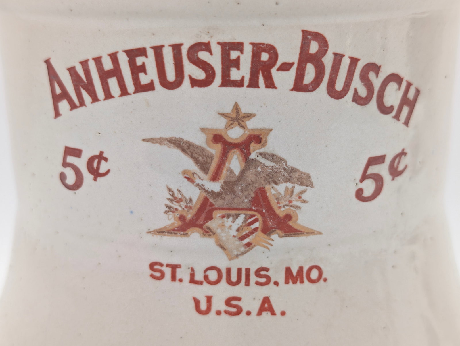 ANHEUSER BUSCH CERAMIC 5 CENT DISPENSER BASE - 2