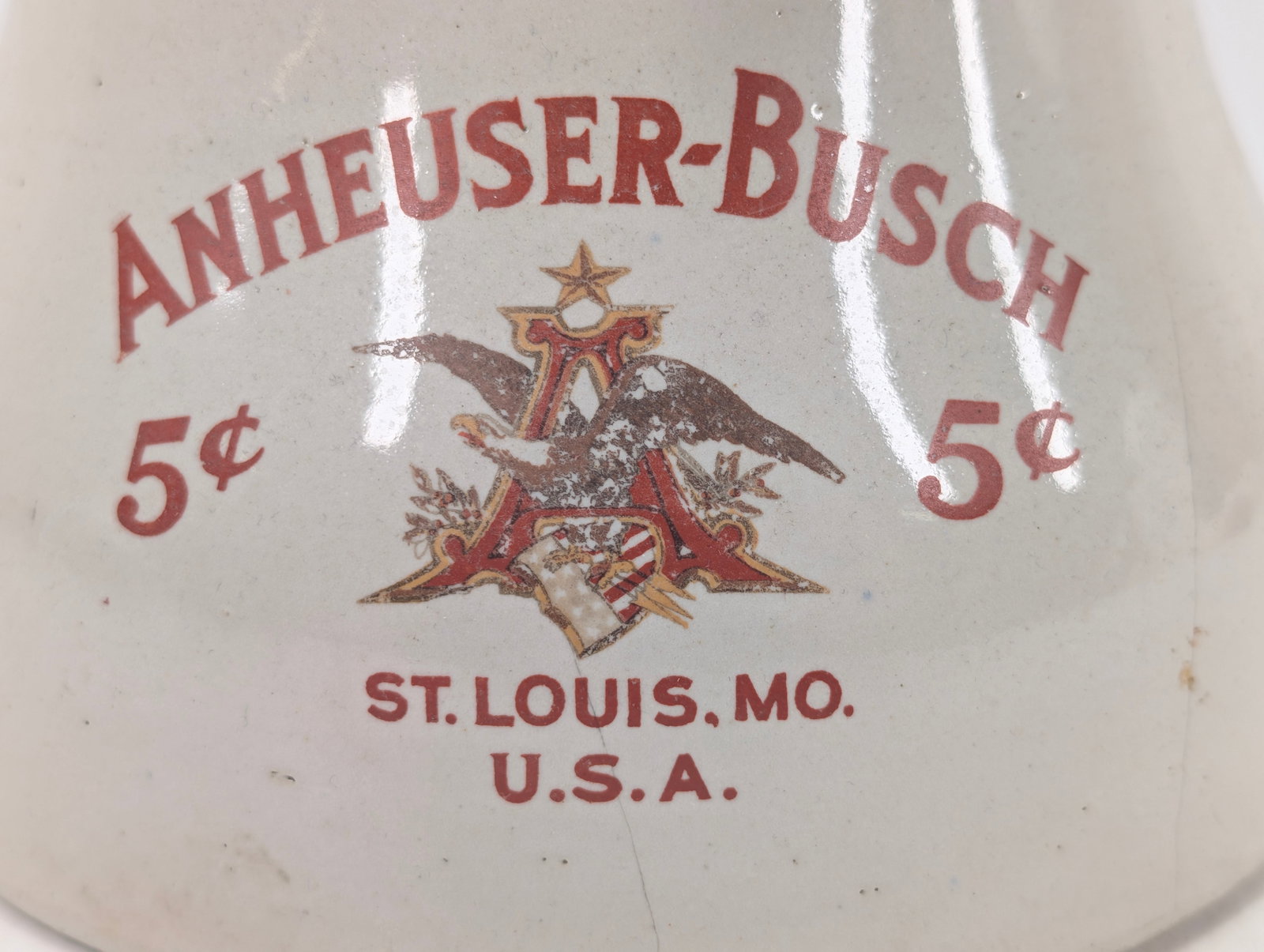 ANHEUSER BUSCH CERAMIC 5 CENT DISPENSER BASE - 6