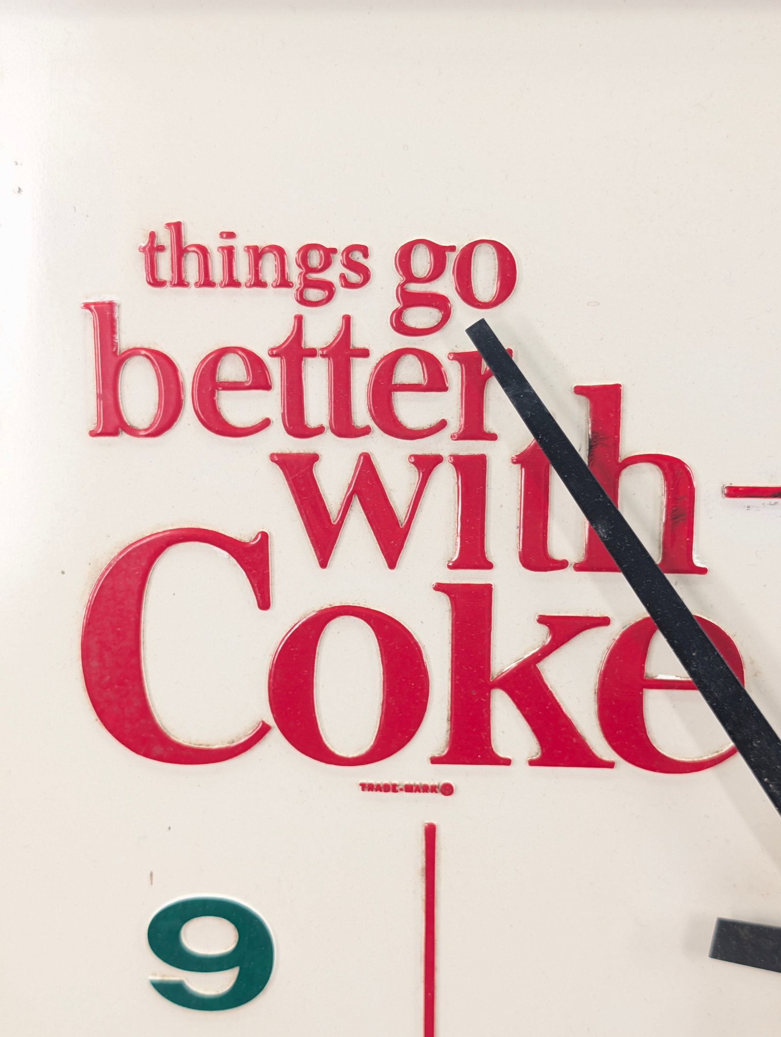 VINTAGE PLASTIC COCA COLA SQUARE CLOCK - 2