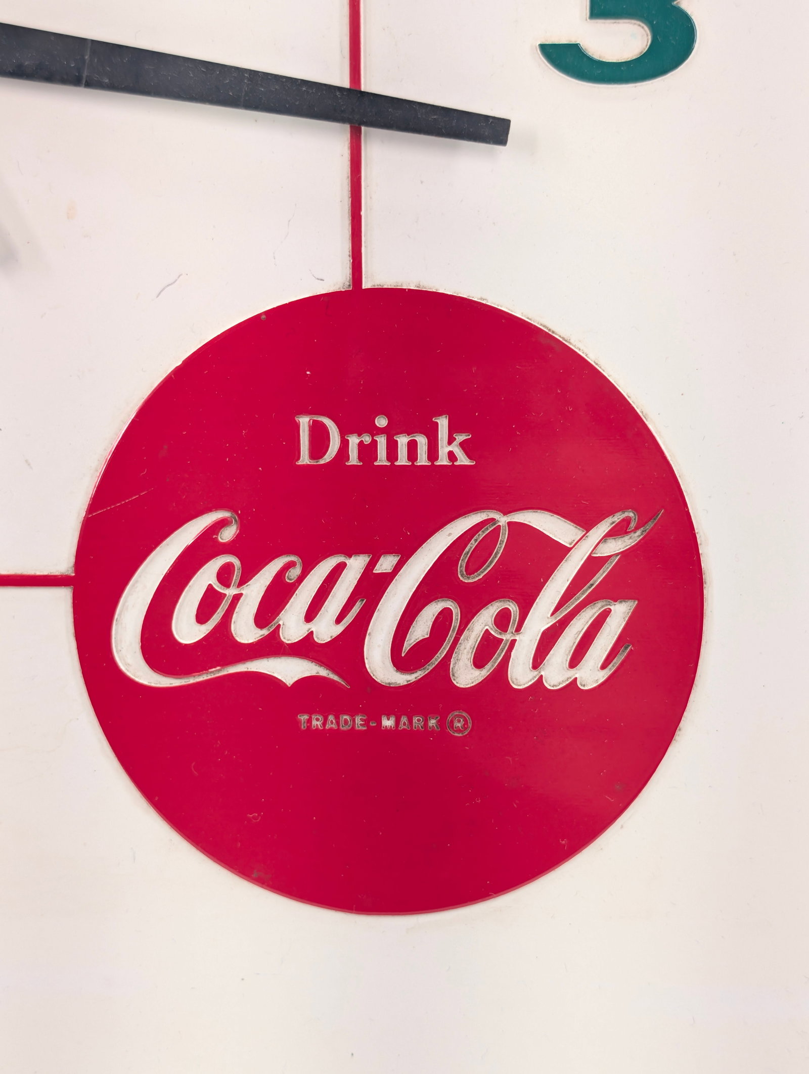 VINTAGE PLASTIC COCA COLA SQUARE CLOCK - 3