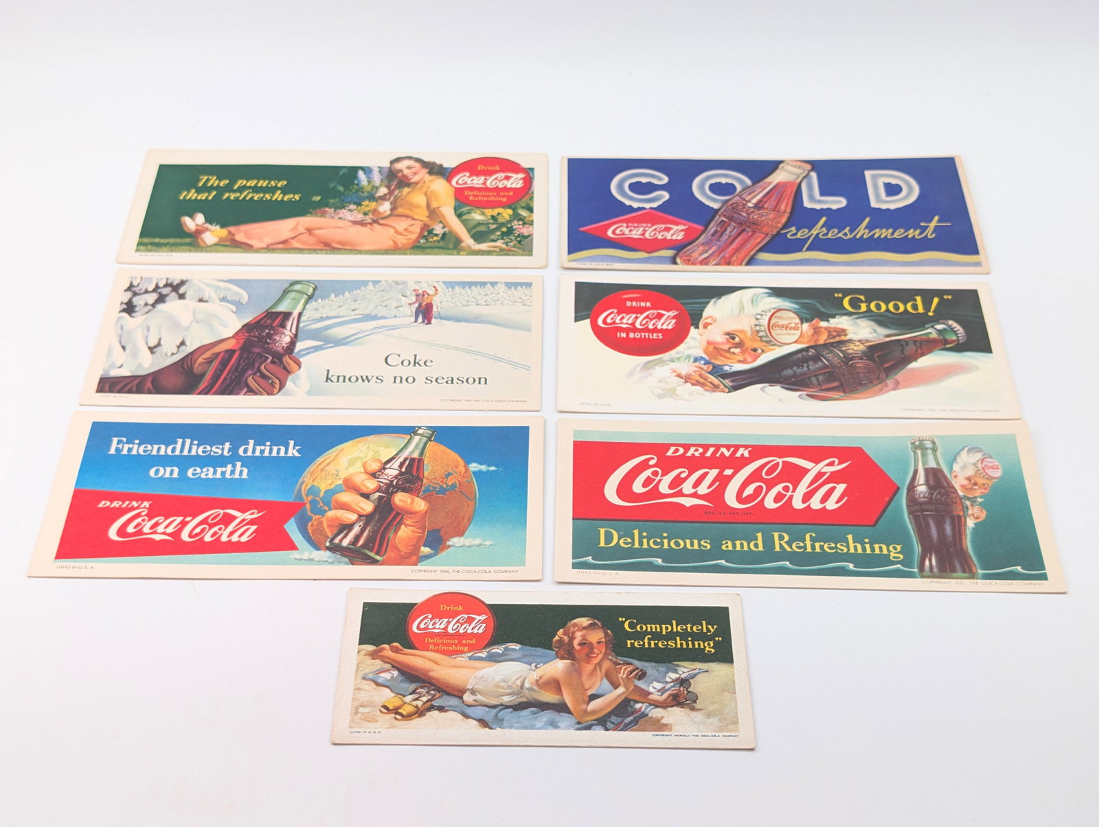 7) ANTIQUE COCA COLA INK BLOTTERS (1 of 12)