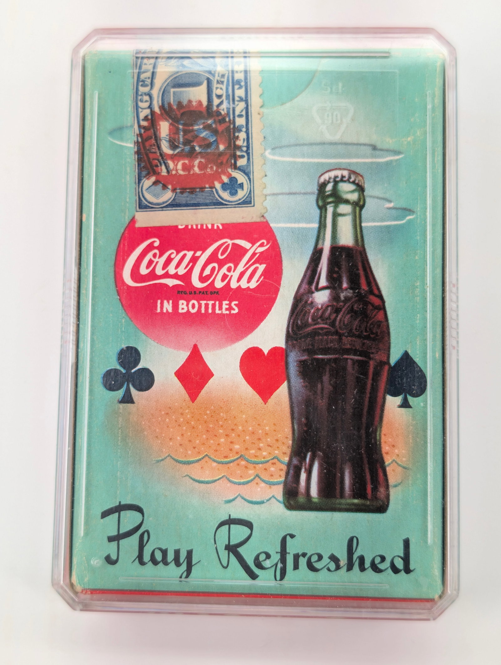 VINTAGE COCA COLA UNOPENED PLAYING CARDS: REMAINS IN VERY GOOD CLEAN UNOPENED CONDITION. SHOWING LIGHT WEAR.