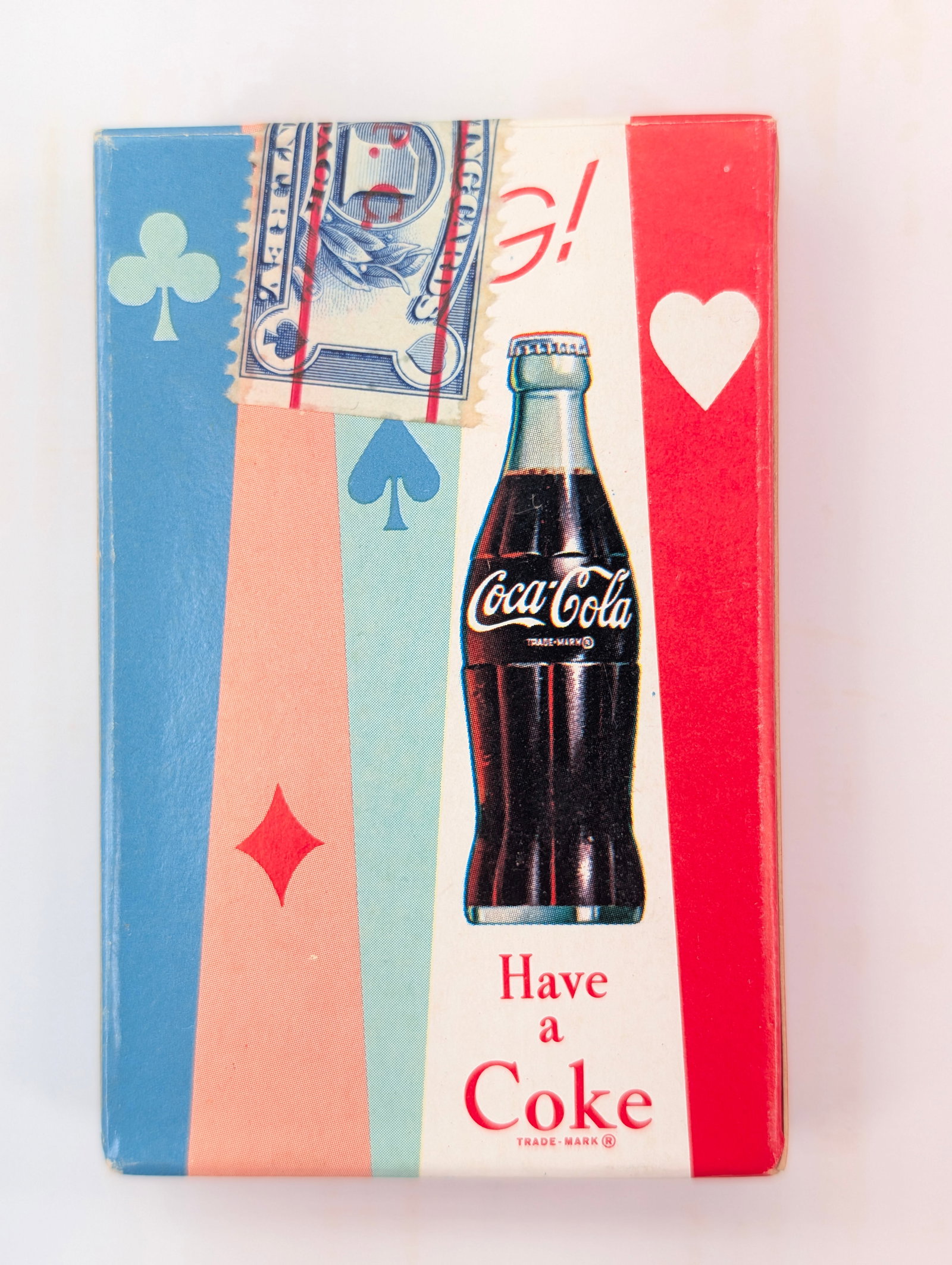 VINTAGE COCA COLA UNOPENED PLAYING CARDS: REMAINS IN VERY GOOD CLEAN UNOPENED CONDITION. SHOWING LIGHT WEAR.