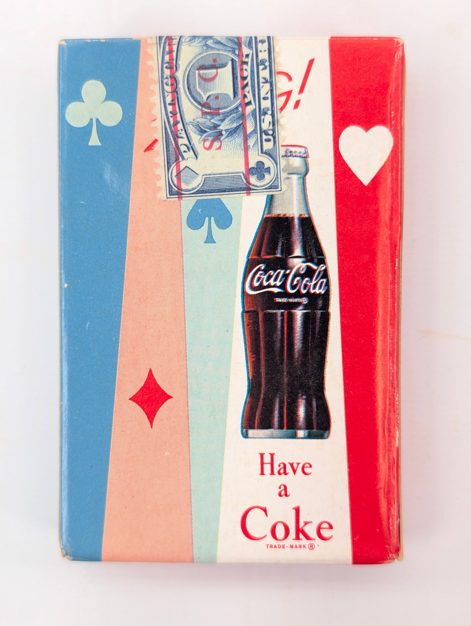 VINTAGE COCA COLA UNOPENED PLAYING CARDS: REMAINS IN VERY GOOD CLEAN UNOPENED CONDITION. SHOWING LIGHT WEAR.