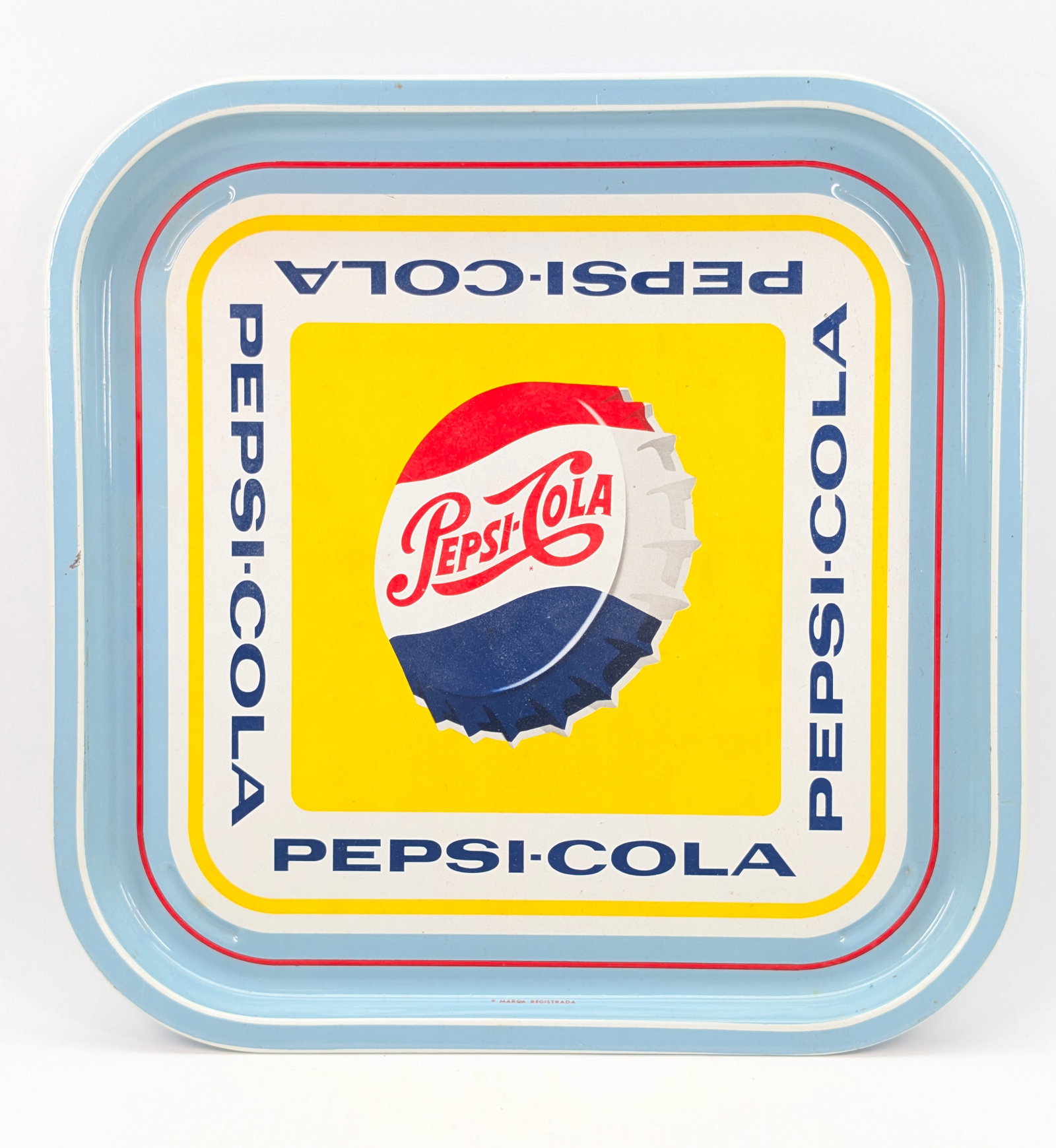 VINTAGE PEPSI COLA SQUARE METAL SERVING TRAY (1 of 5)