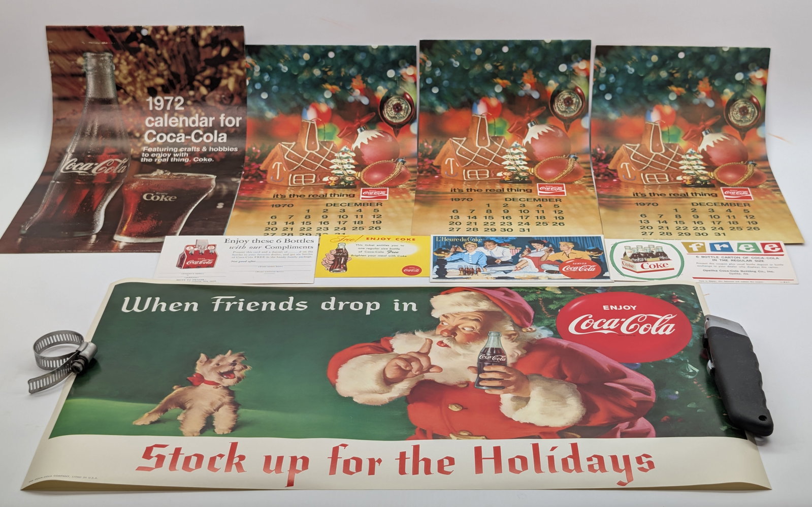 VARIOUS COCA COLA HOLIDAY CALENDAR & POSTER (1 of 10)