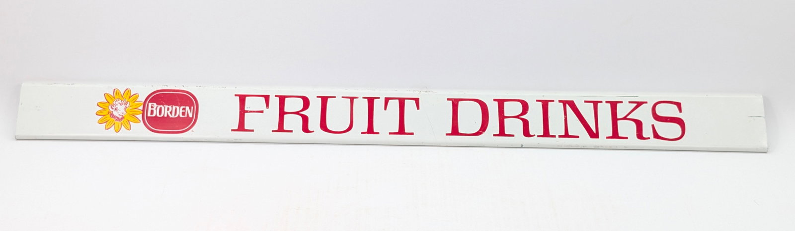 VINTAGE BORDEN FRUIT DRINKS METAL STORE SHELF SIGN (1 of 7)