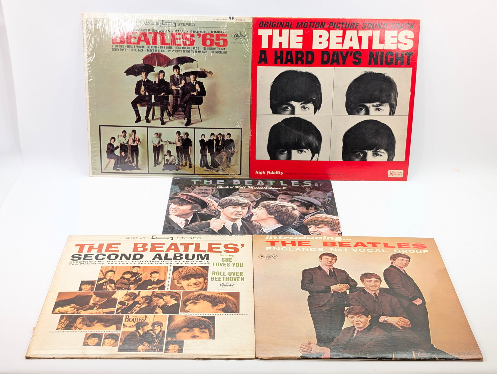 5) VINTAGE THE BEATLES LP RECORD ALBUMS (1 of 8)