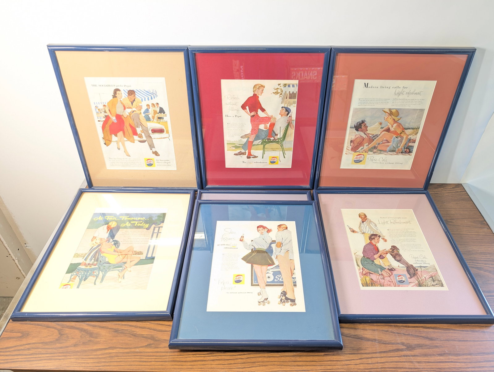 7) VINTAGE PEPSI COLA FRAMED ADVERTISEMENTS (1 of 8)
