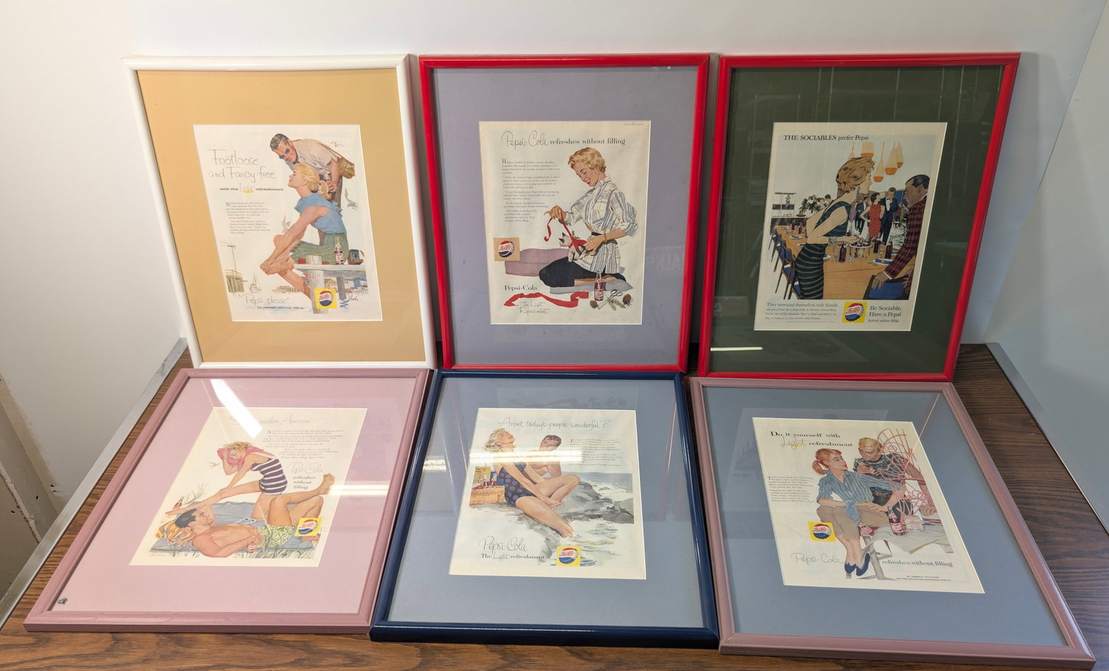 6) VINTAGE PEPSI COLA FRAMED ADVERTISEMENTS (1 of 8)