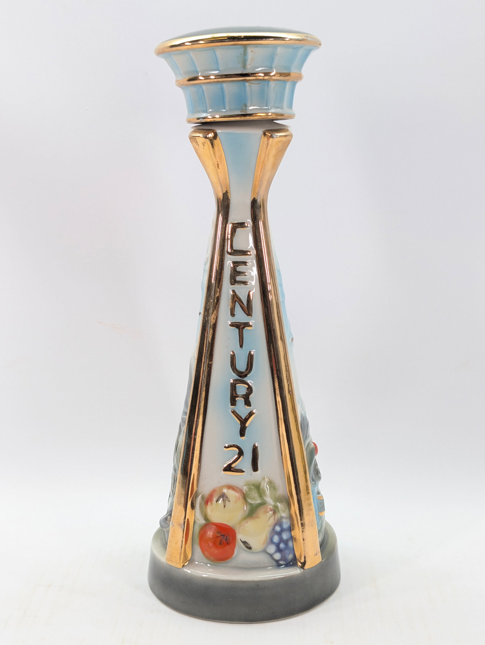 SEATTLE WORLD'S FAIR DECANTER: REMAINS IN GOOD CONDITION, NO CHIPS OR CRACKS.