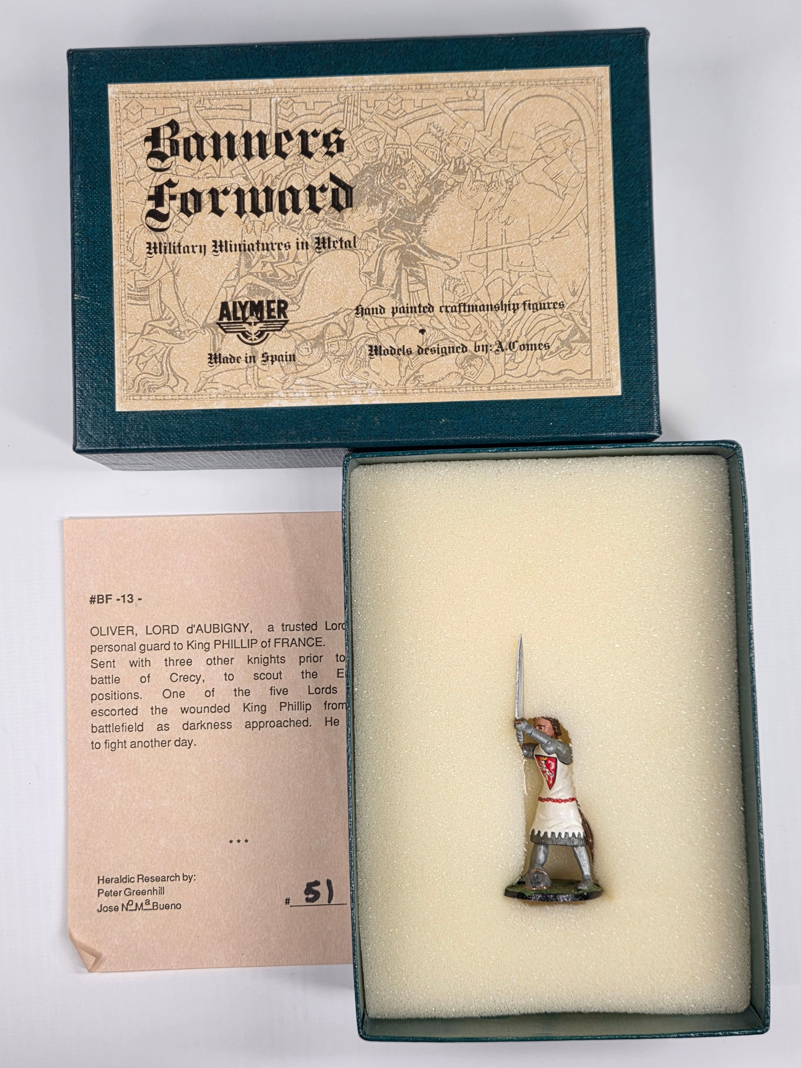 ALYMER BANNERS FORWARD BF-13 OLIVER, SIEUR D'AUBIGNY: REMAINS IN VERY GOOD CONDITION WITH BOX.