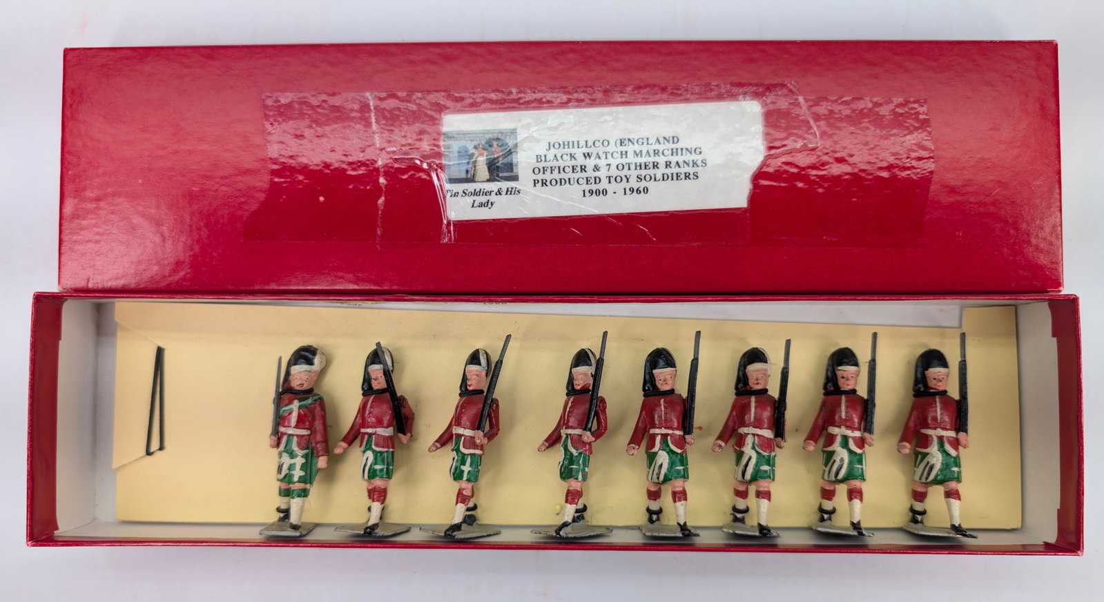 VINTAGE JOHILLCO BLACK WATCH MARCHING: ALL REMAIN IN GOOD CONDITION WITH CUSTOM BOX.