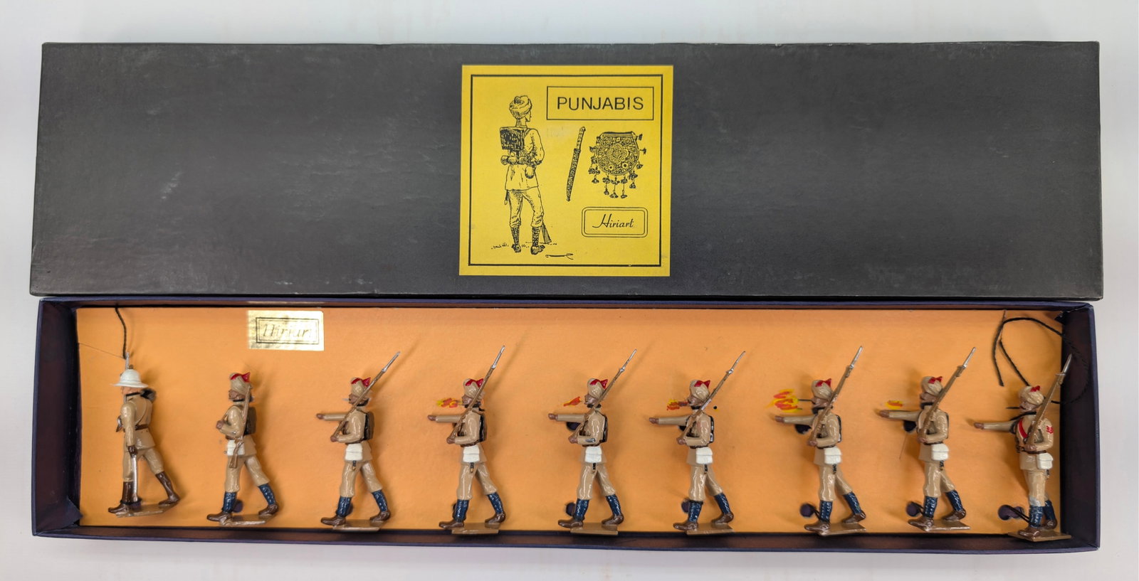 HIRIART PUNJABIS 9-PIECE SOLDIER SET: SET REMAINS IN VERY GOOD CONDITION WITH BOX.