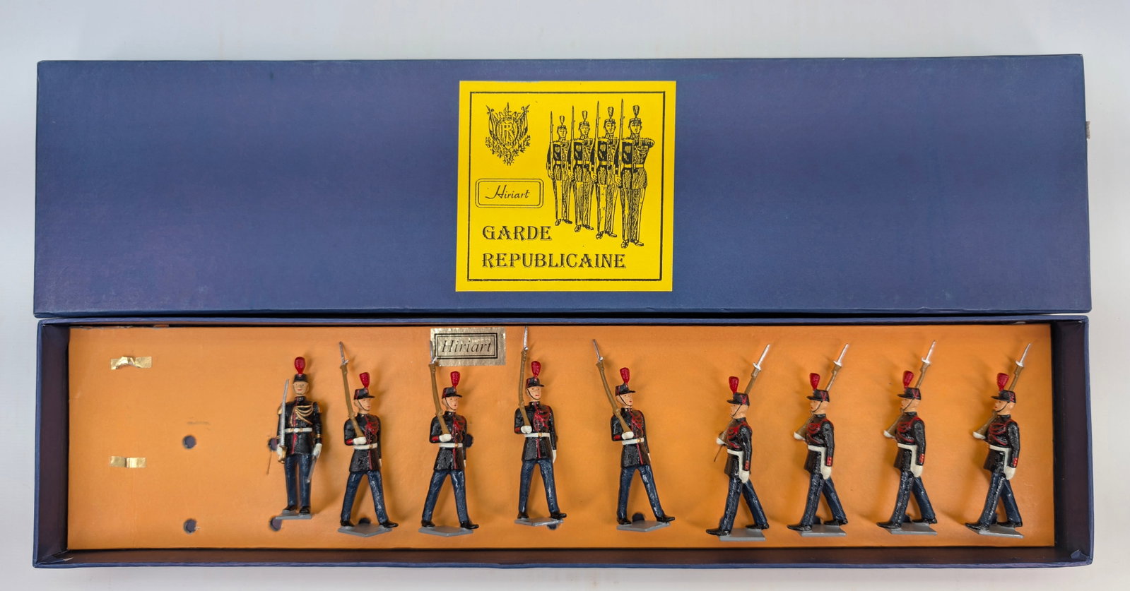HIRIART REPUBLICAN 9-PIECE SOLDIER SET: SET REMAINS IN VERY GOOD CONDITION WITH BOX.