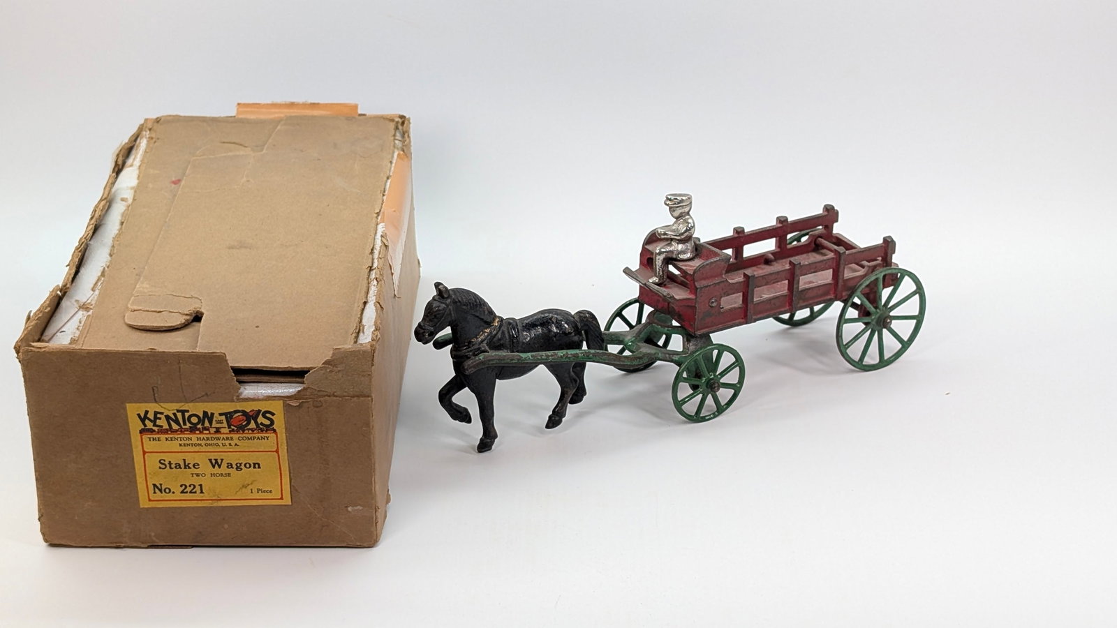 KENTON CAST IRON STAKE WAGON W/ BOX (1 of 10)