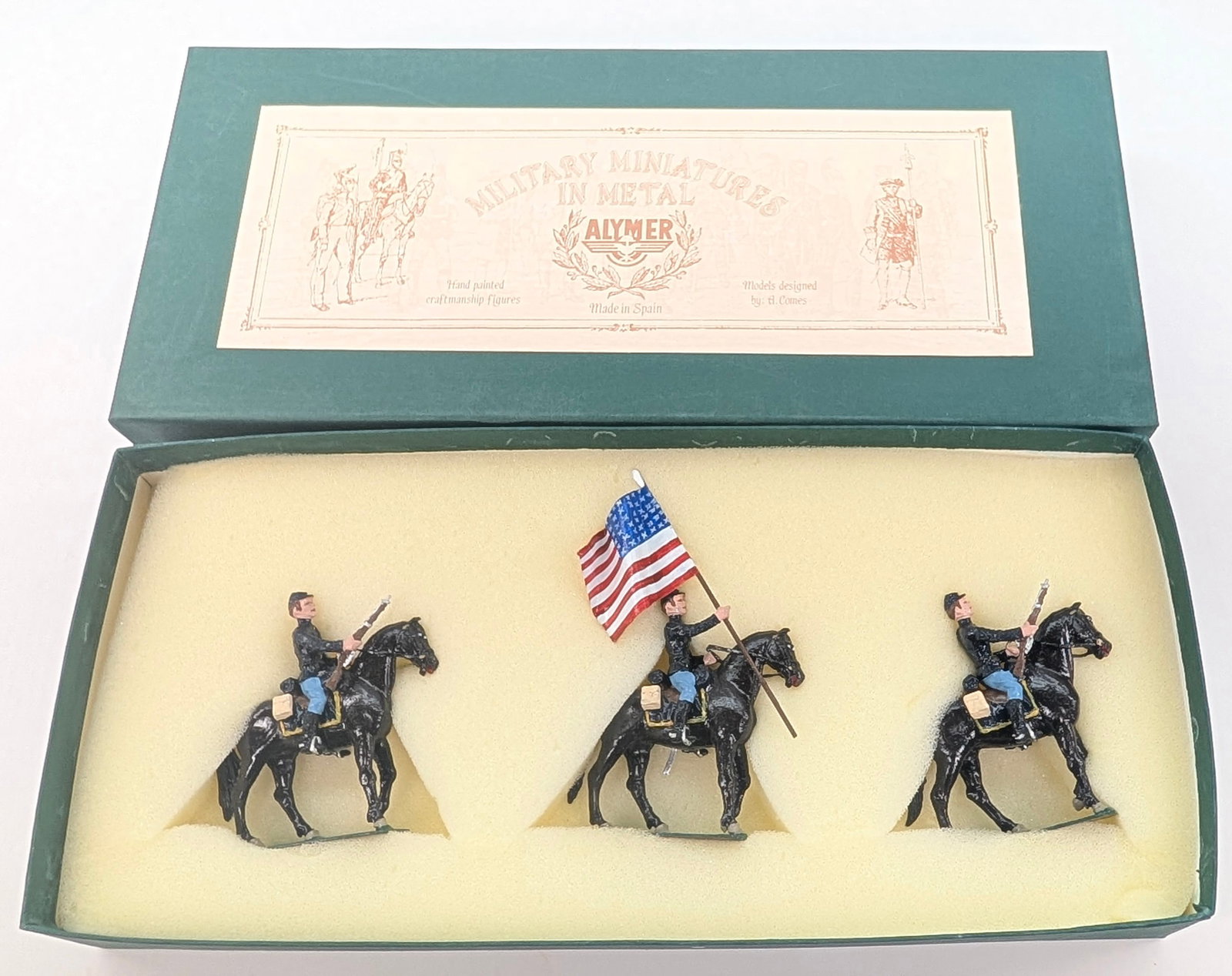 ALYMER AB-11 UNION CAVALRY MOUNTED AT THE WALK: SET REMAINS IN GOOD CONDITION, SHOWING SOME LIGHT TYPICAL WEAR.