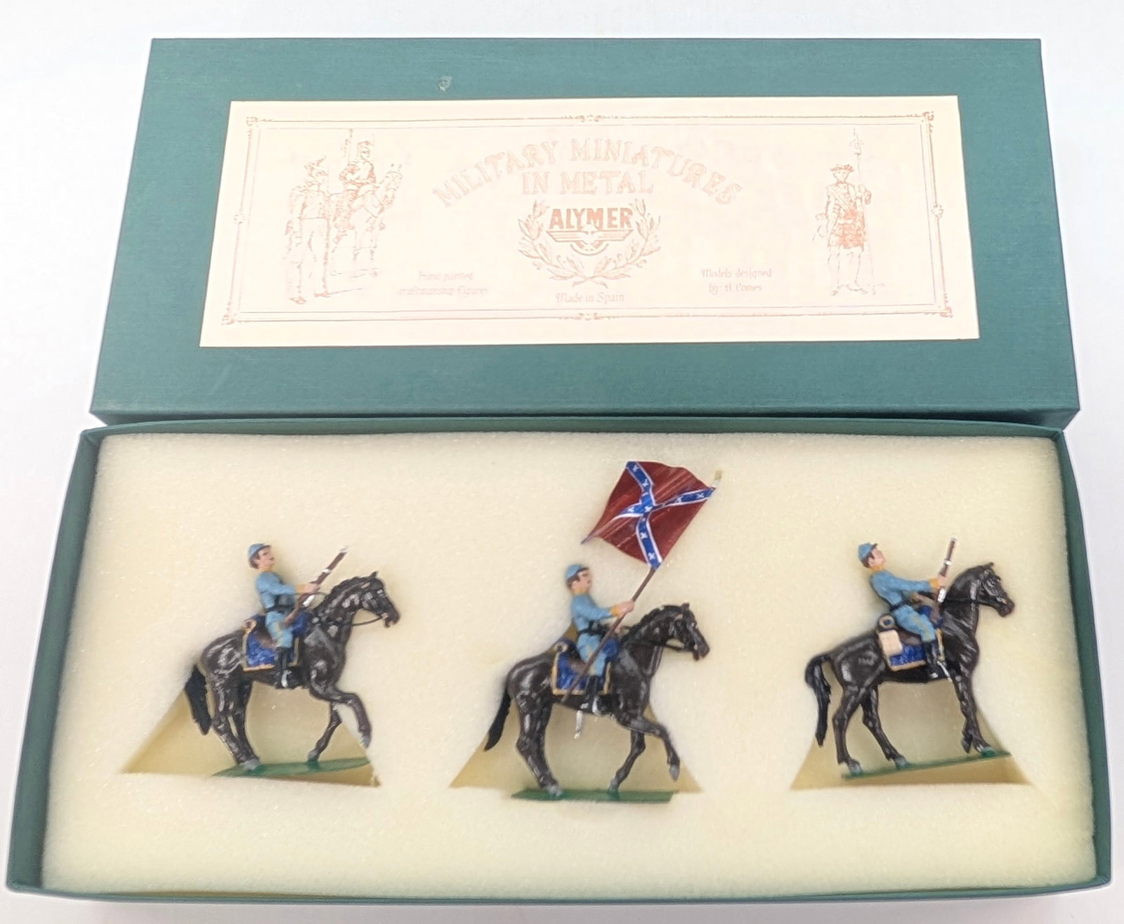 ALYMER AB-12 CONFEDERATE CAVALRY AT THE WALK: SET REMAINS IN GOOD CONDITION, SHOWING SOME LIGHT TYPICAL WEAR.