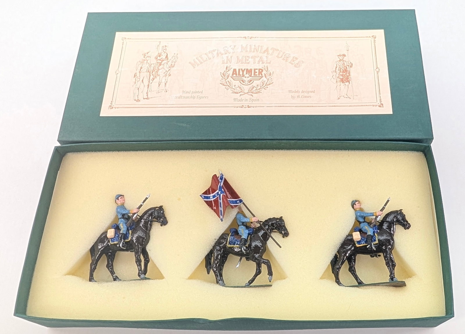 ALYMER AB-12 CONFEDERATE CAVALRY AT THE WALK: SET REMAINS IN GOOD CONDITION, SHOWING SOME LIGHT TYPICAL WEAR.