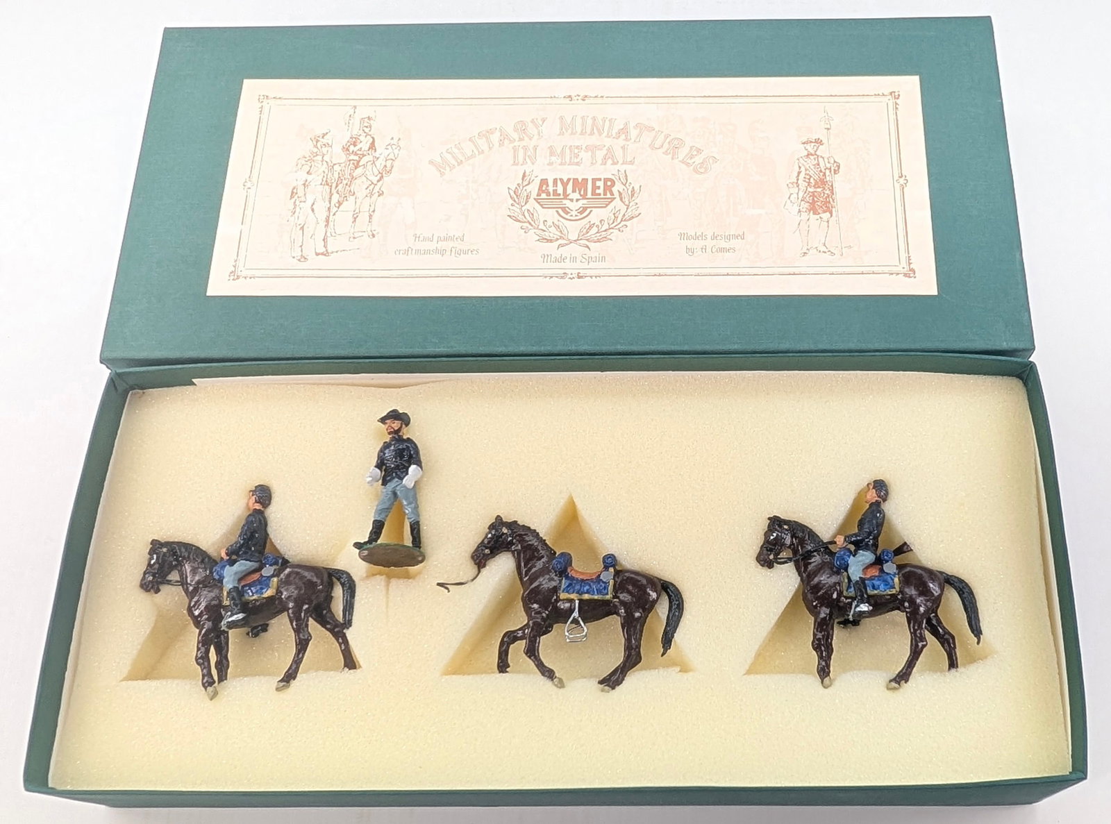 ALYMER AB-22 UNION CAVALRY MOUNTED AT THE WALK: SET REMAINS IN GOOD CONDITION, SHOWING SOME LIGHT TYPICAL WEAR.