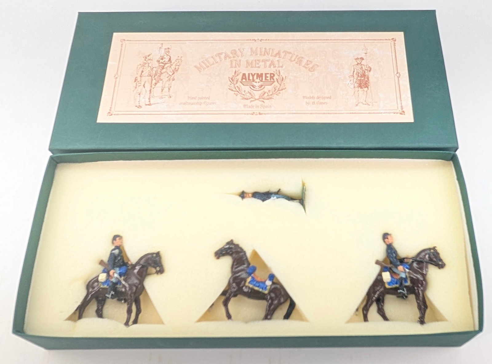 ALYMER AB-22 UNION CAVALRY MOUNTED AT THE WALK: SET REMAINS IN GOOD CONDITION, SHOWING SOME LIGHT TYPICAL WEAR.