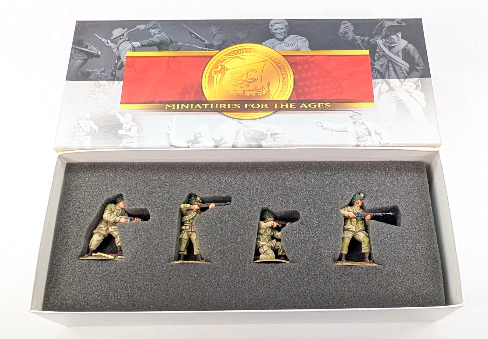 CONTE LTD. #WWII-036 AMERICAN AIRBOURNE FIRE AT WILL: SET REMAINS IN VERY GOOD CONDITION WITH BOX.