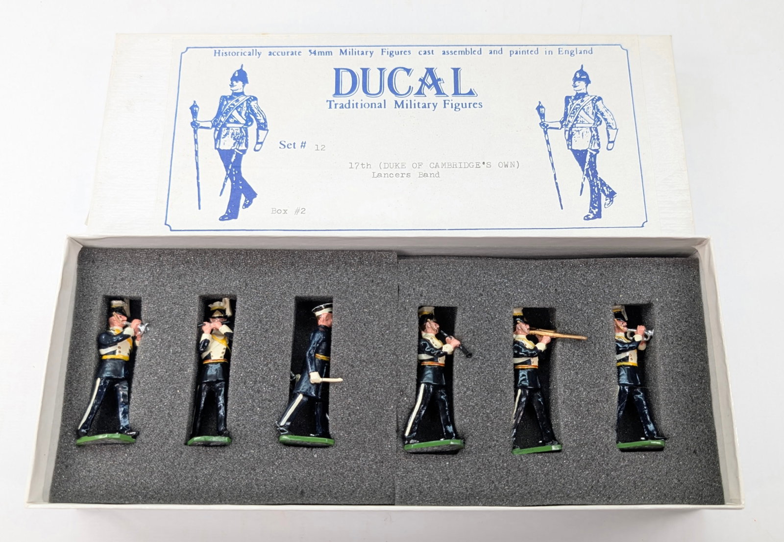 DUCAL SET #12 DUKE OF CAMBRIDGE'S OWN 17TH LANCERS BAND: SET REMAINS IN GOOD CONDITION, SHOWING SOME LIGHT TYPICAL WEAR.