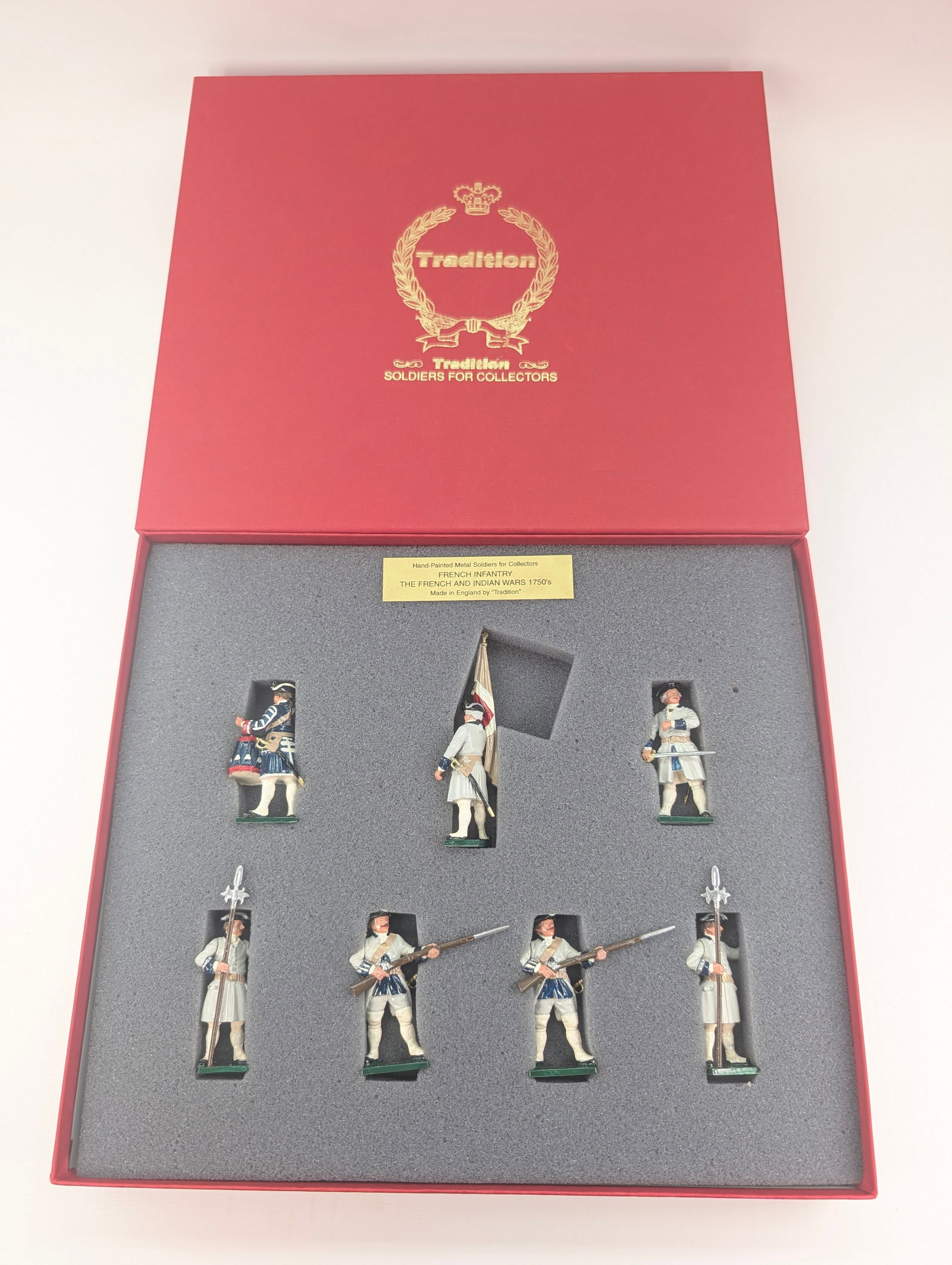 TRADITION NO. 606 FRENCH INFANTRY FRENCH & INDIAN WARS: SET REMAINS IN VERY GOOD CONDITION WITH BOX.