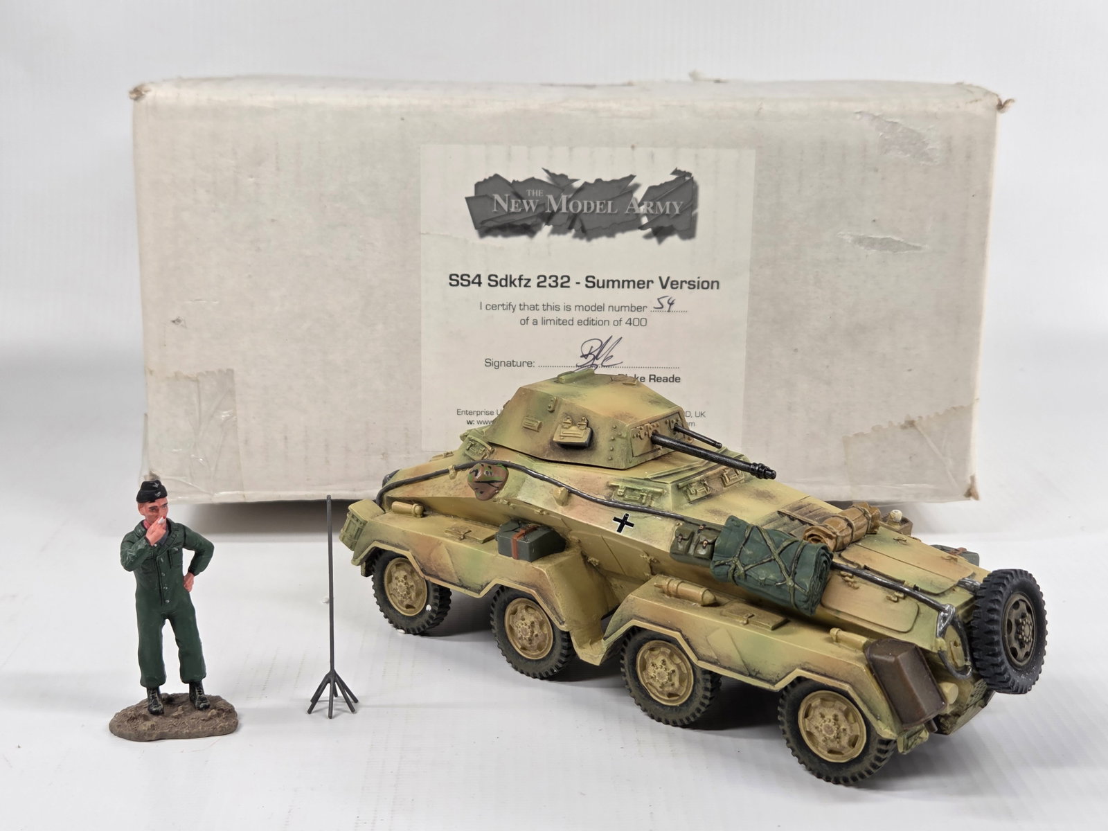 NEW MODEL ARMY SS4 SDKFZ 232 SUMMER VERSION: REMAINS IN VERY GOOD CONDITION WITH BOX.