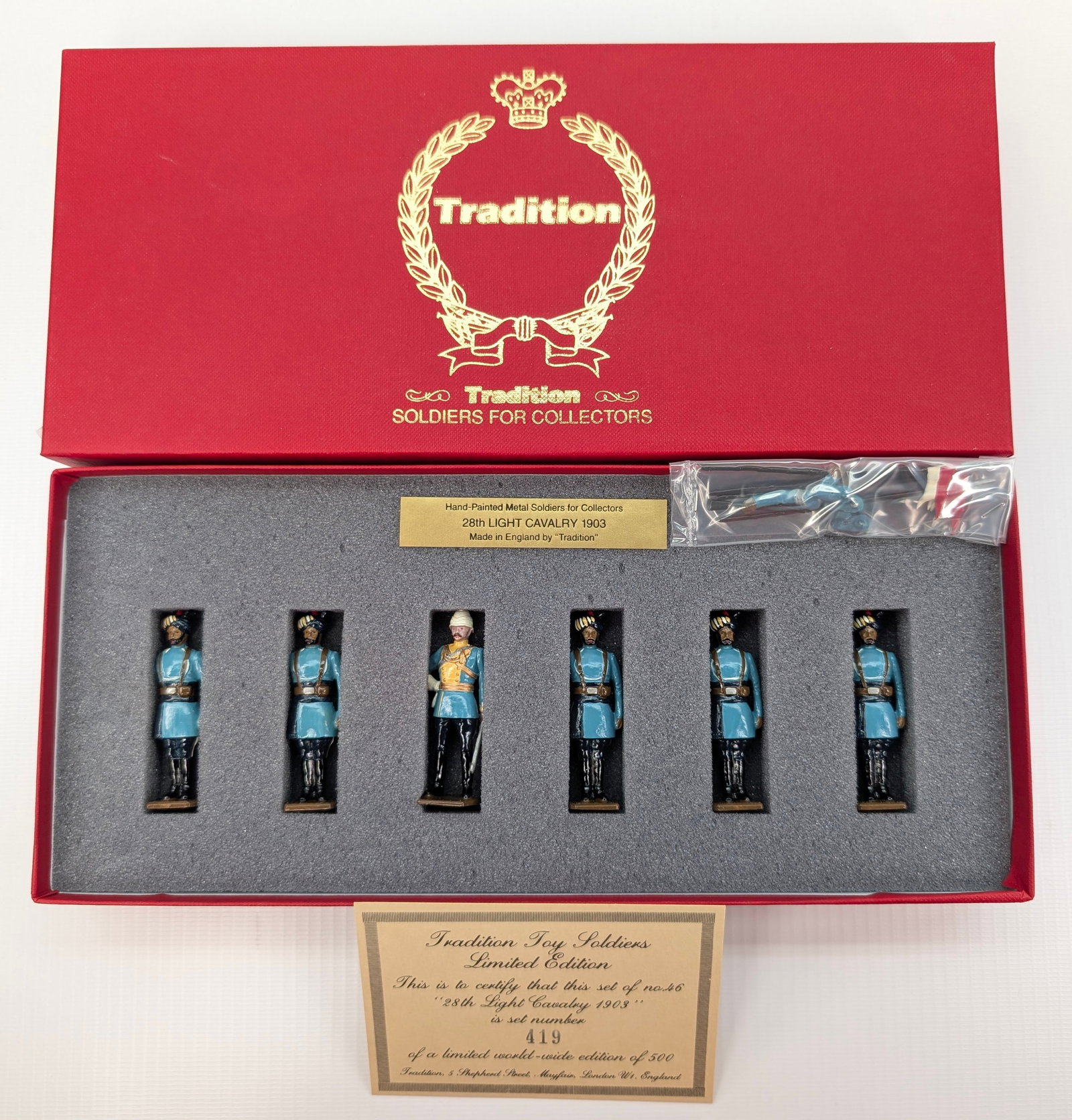 TRADITION SET NO. 46 THE 28TH LIGHT CAVALRY: SET REMAINS IN VERY GOOD CONDITION WITH BOX.