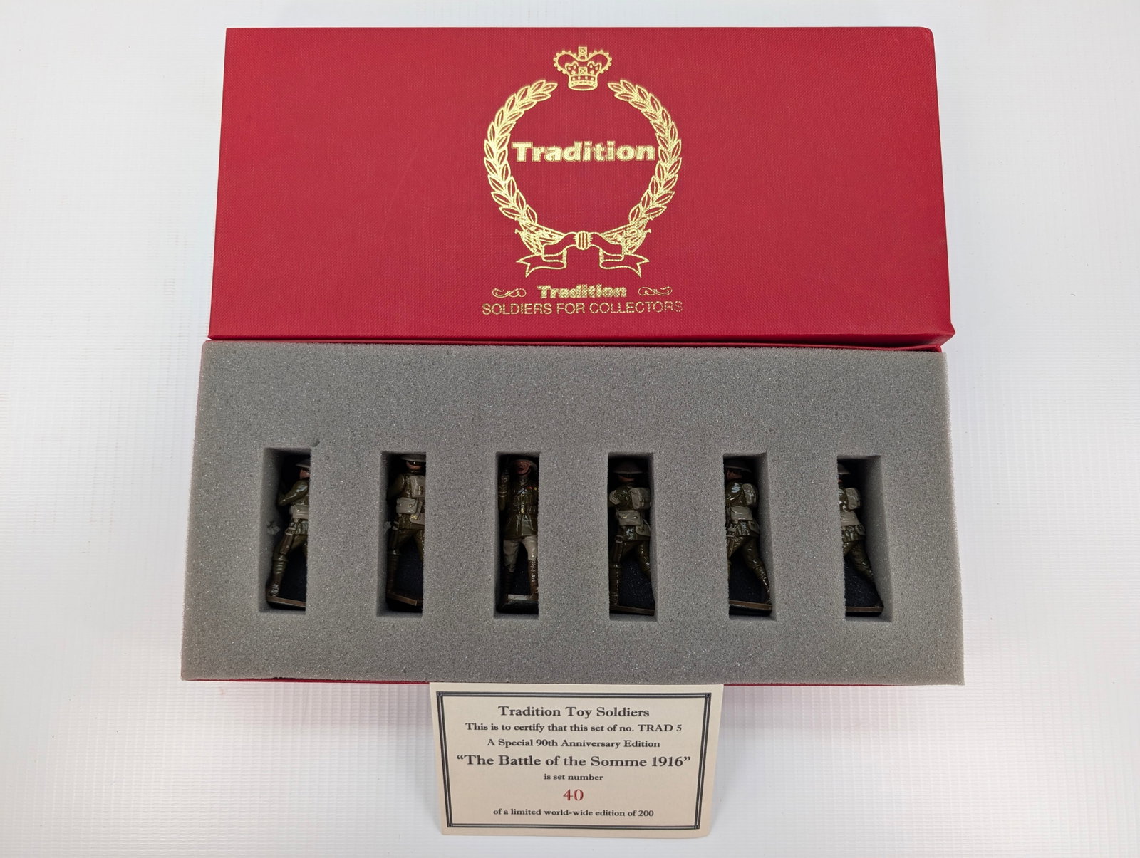 TRADITION SET NO. TRAD 5 BATTLE OF THE SOMME 90TH ANNIV.: SET REMAINS IN VERY GOOD CONDITION WITH BOX.