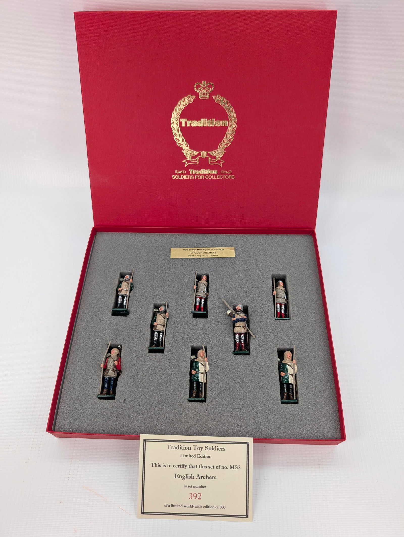 TRADITION SET NO. MS2 ENGLISH ARCHERS: SET REMAINS IN VERY GOOD CONDITION WITH BOX.